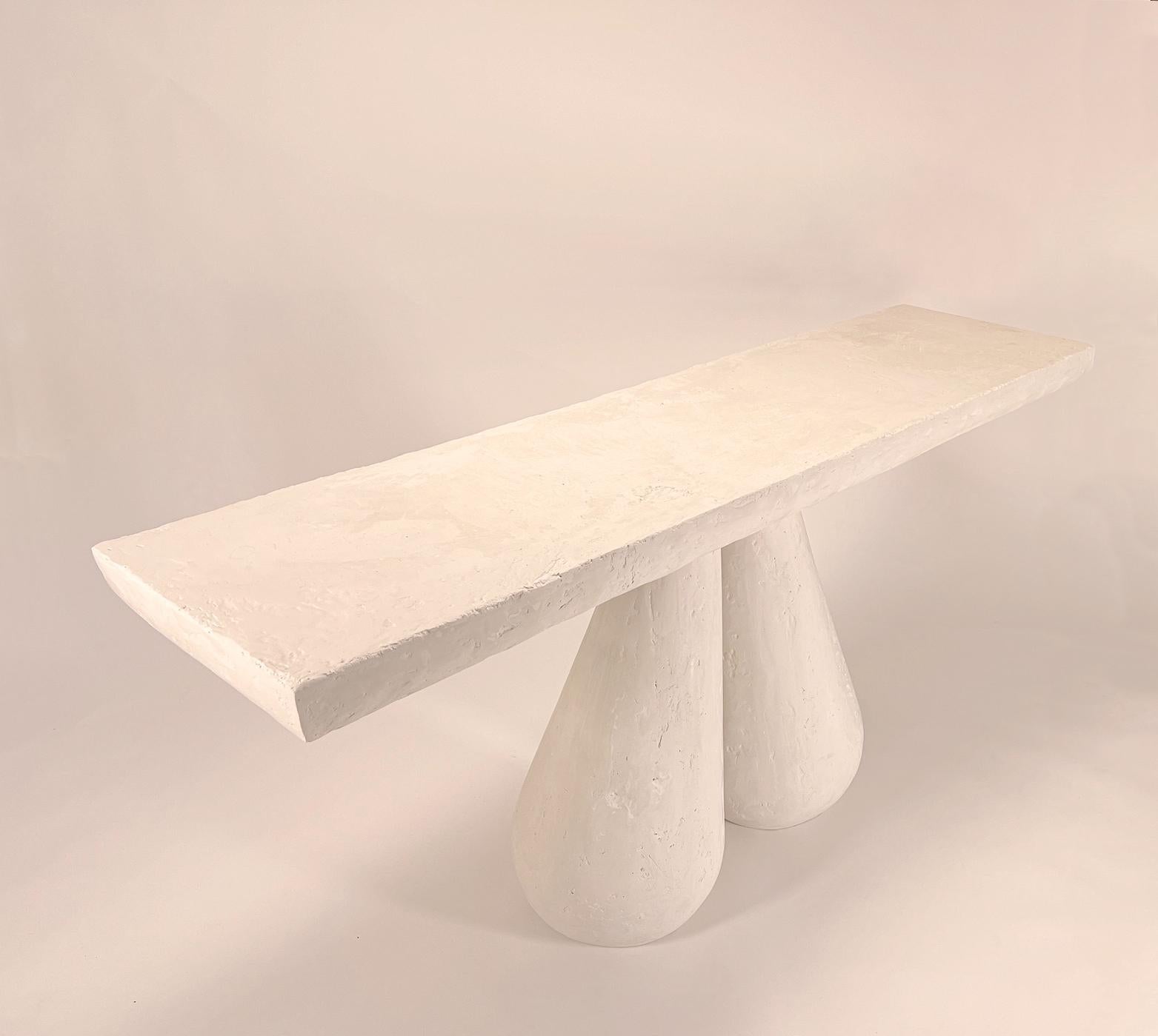 Modern Erika Console Table - Contemporary Plaster Table by Artist Gabriel Anderson