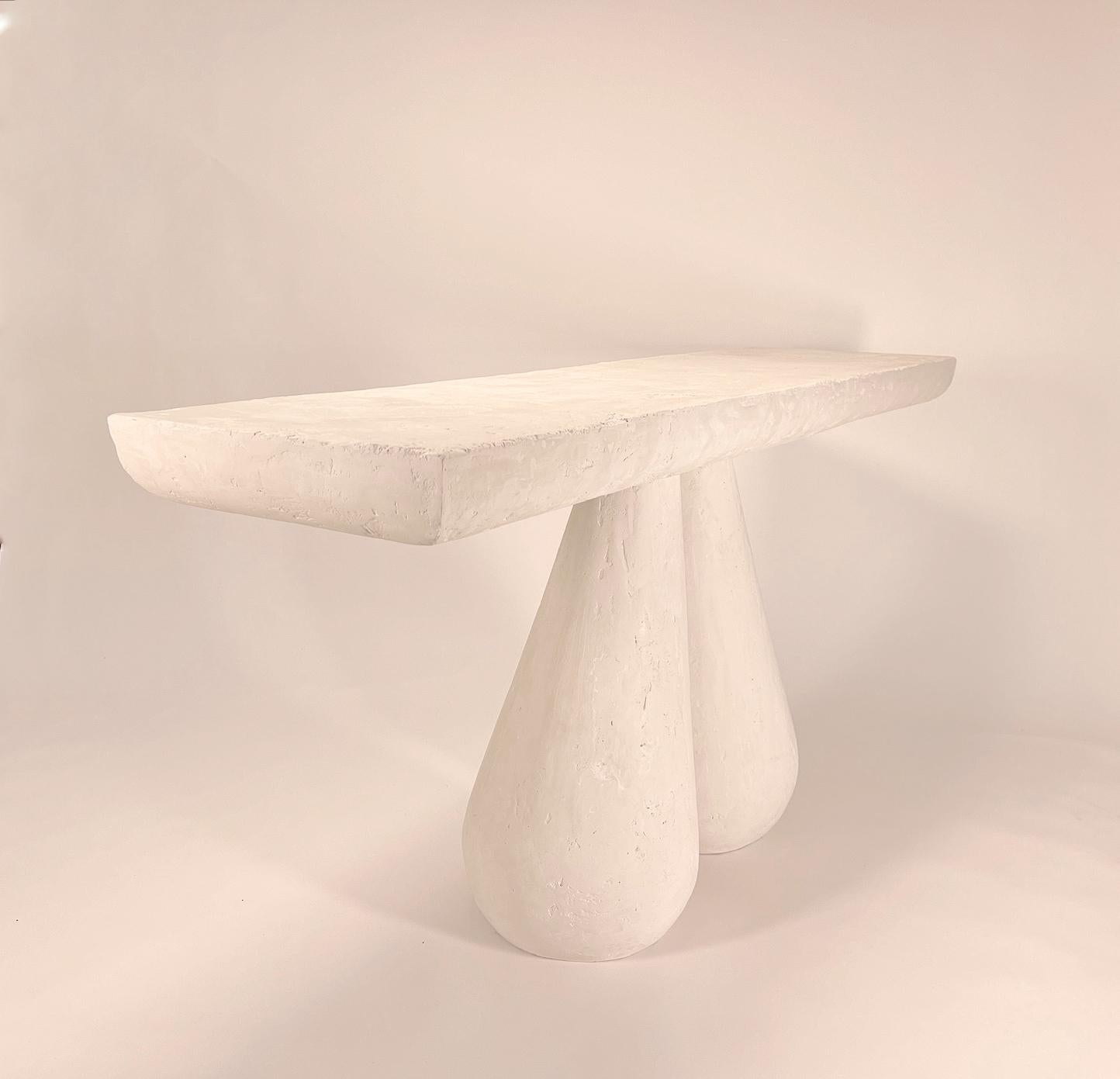 American Erika Console Table - Contemporary Plaster Table by Artist Gabriel Anderson