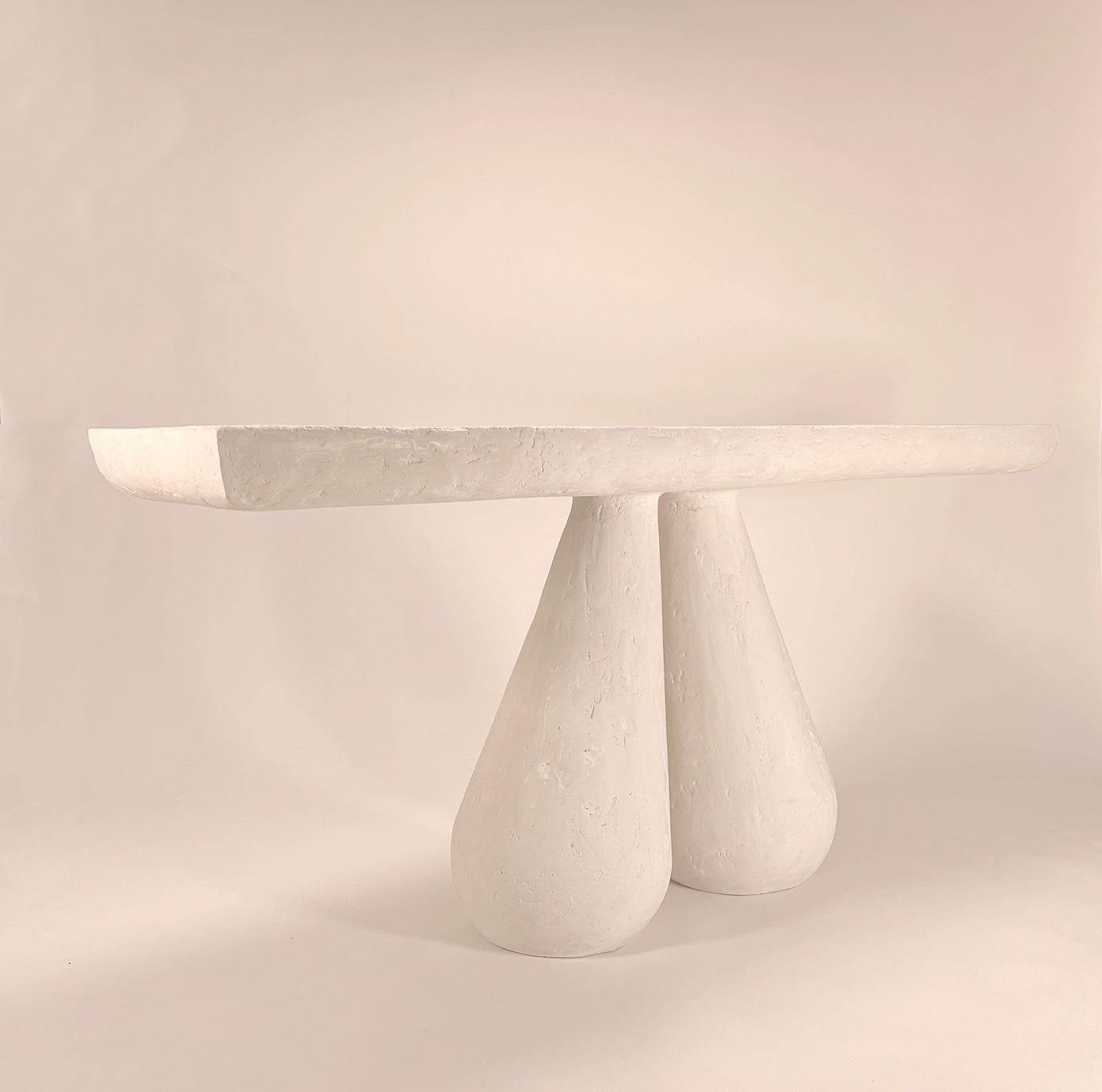 Hand-Crafted Erika Console Table - Contemporary Plaster Table by Artist Gabriel Anderson