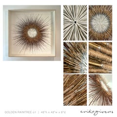 Golden Raintree 01 - Mixed Media Tree Inspired Sculpture