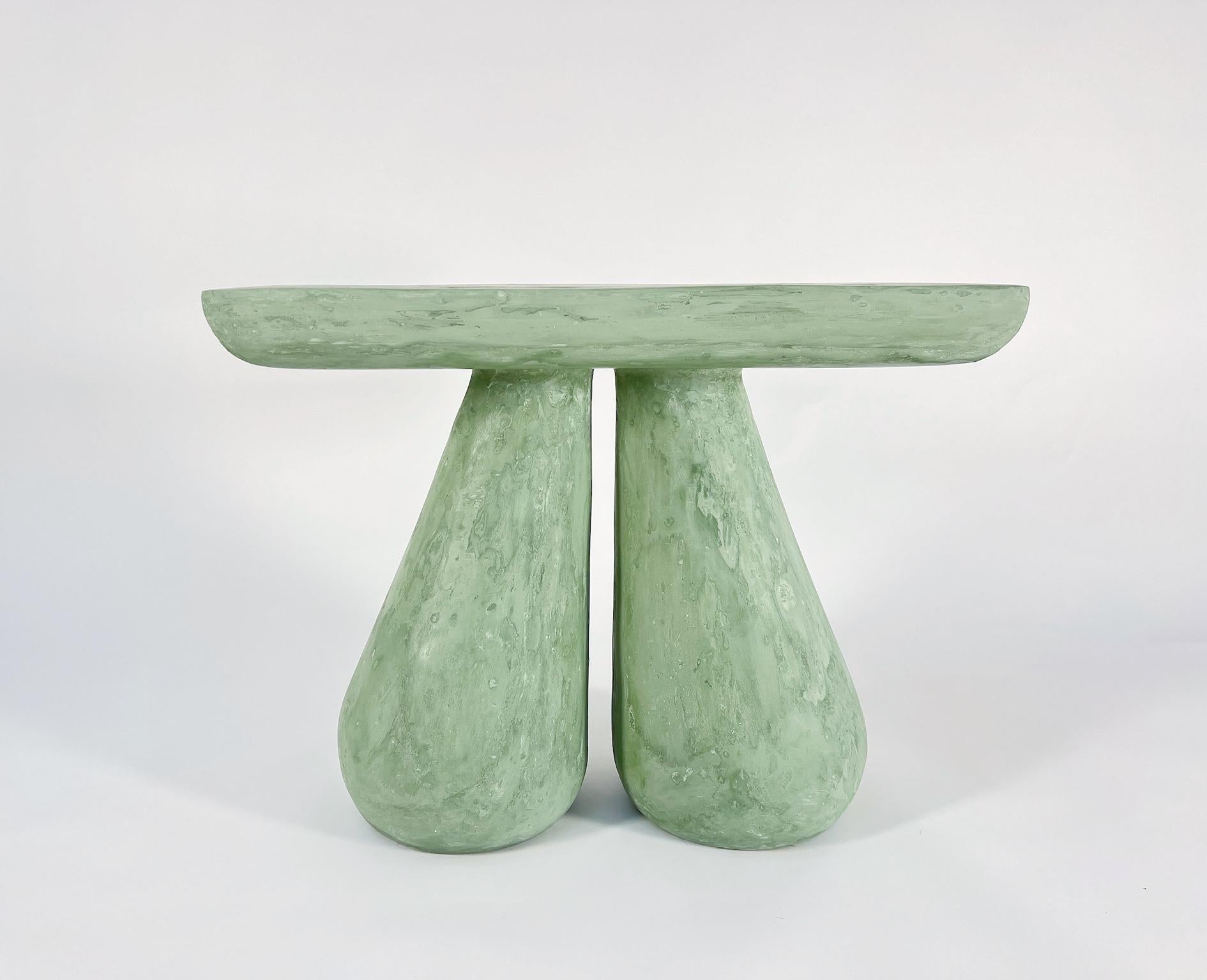 American Erika Mini Table - Modern Hand Crafted Plaster Table by Artist Gabriel Anderson For Sale