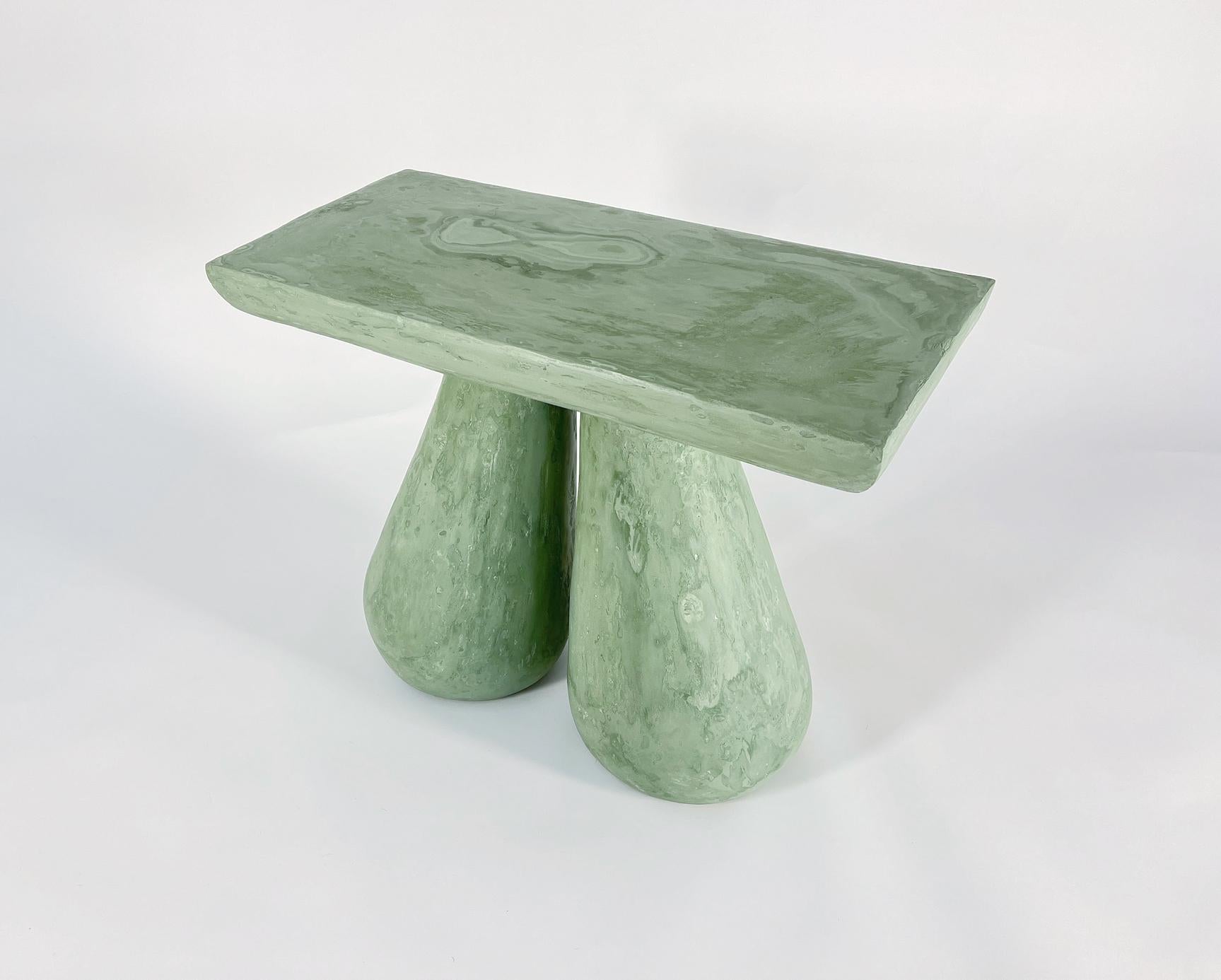 Hand-Crafted Erika Mini Table - Modern Hand Crafted Plaster Table by Artist Gabriel Anderson For Sale