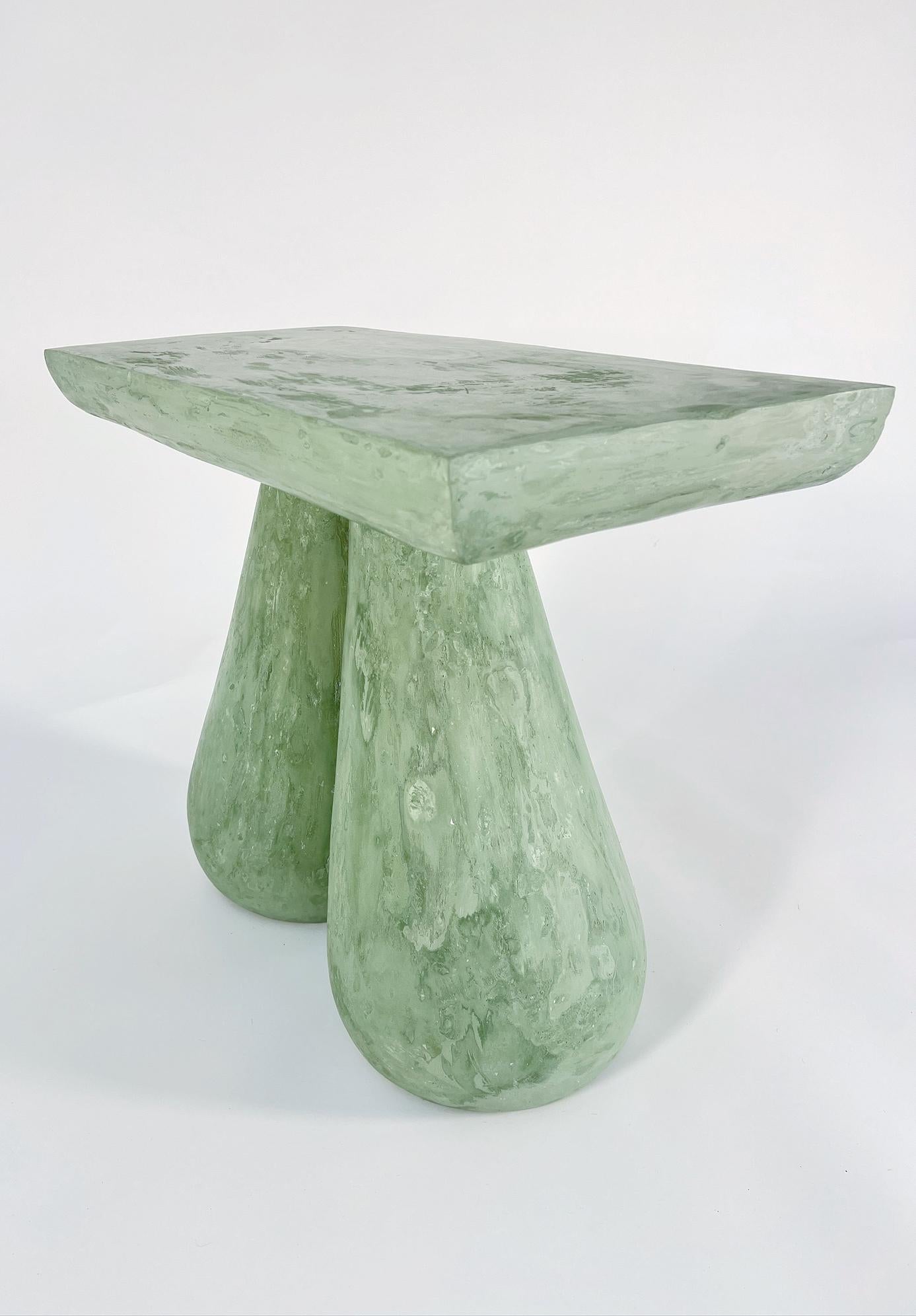 Erika Mini Table - Modern Hand Crafted Plaster Table by Artist Gabriel Anderson In New Condition For Sale In Putnam Valley, NY