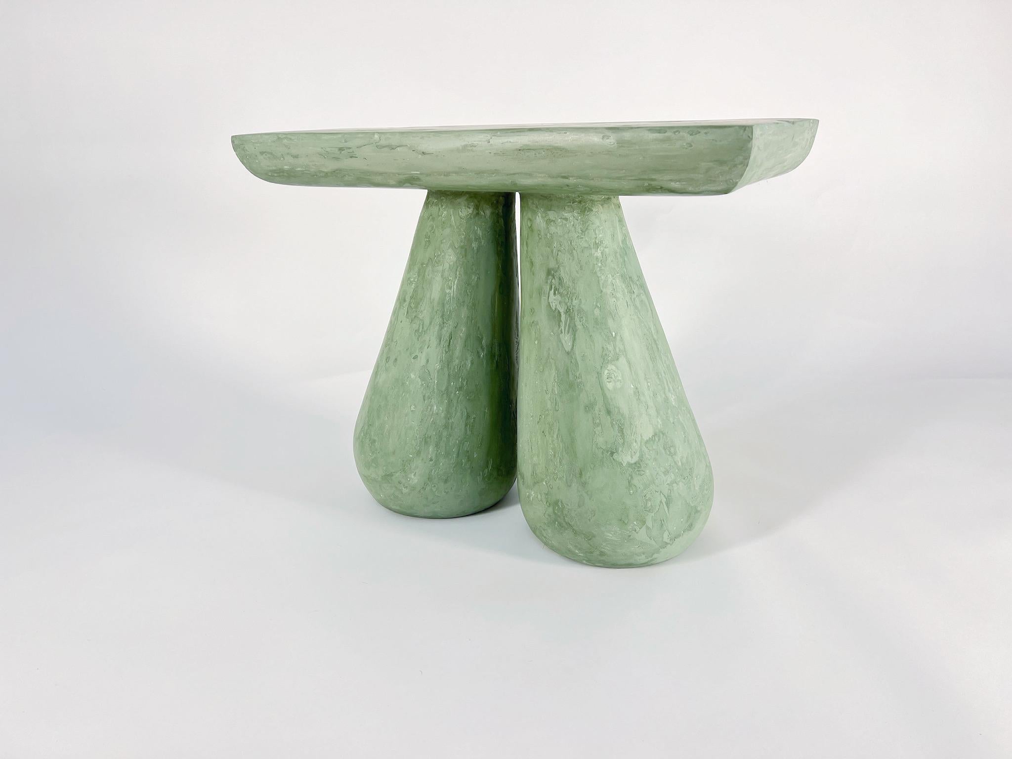 Erika Mini Table - Modern Hand Crafted Plaster Table by Artist Gabriel Anderson For Sale 3