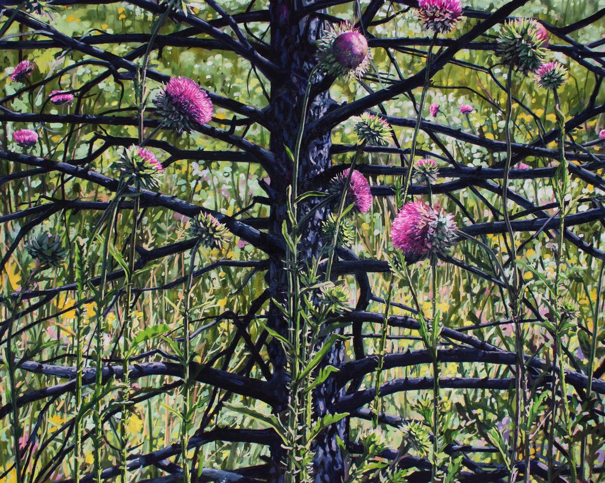 Erika Osborne Landscape Painting – Wohlwollende Invasoren