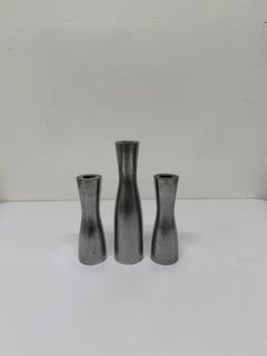 Bougeoirs en acier Erika Pekkari, années 1990 – Lot de trois