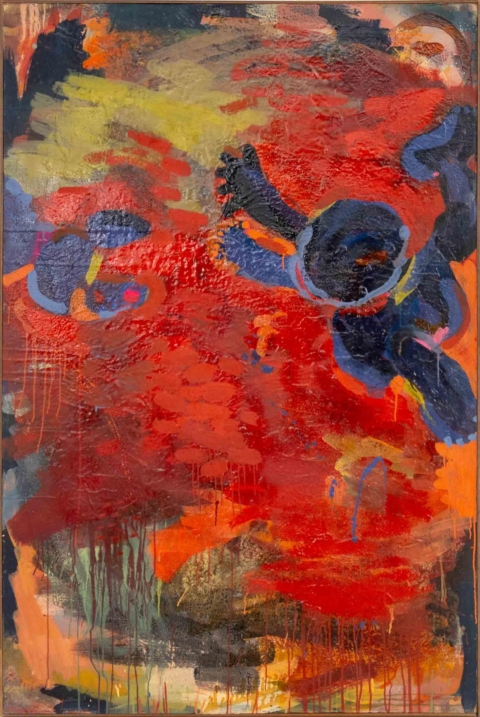 « Not Their Time » (Ce n'est pas leur heure) – Peinture acrylique, expressionnisme abstrait, encadrée, 2014