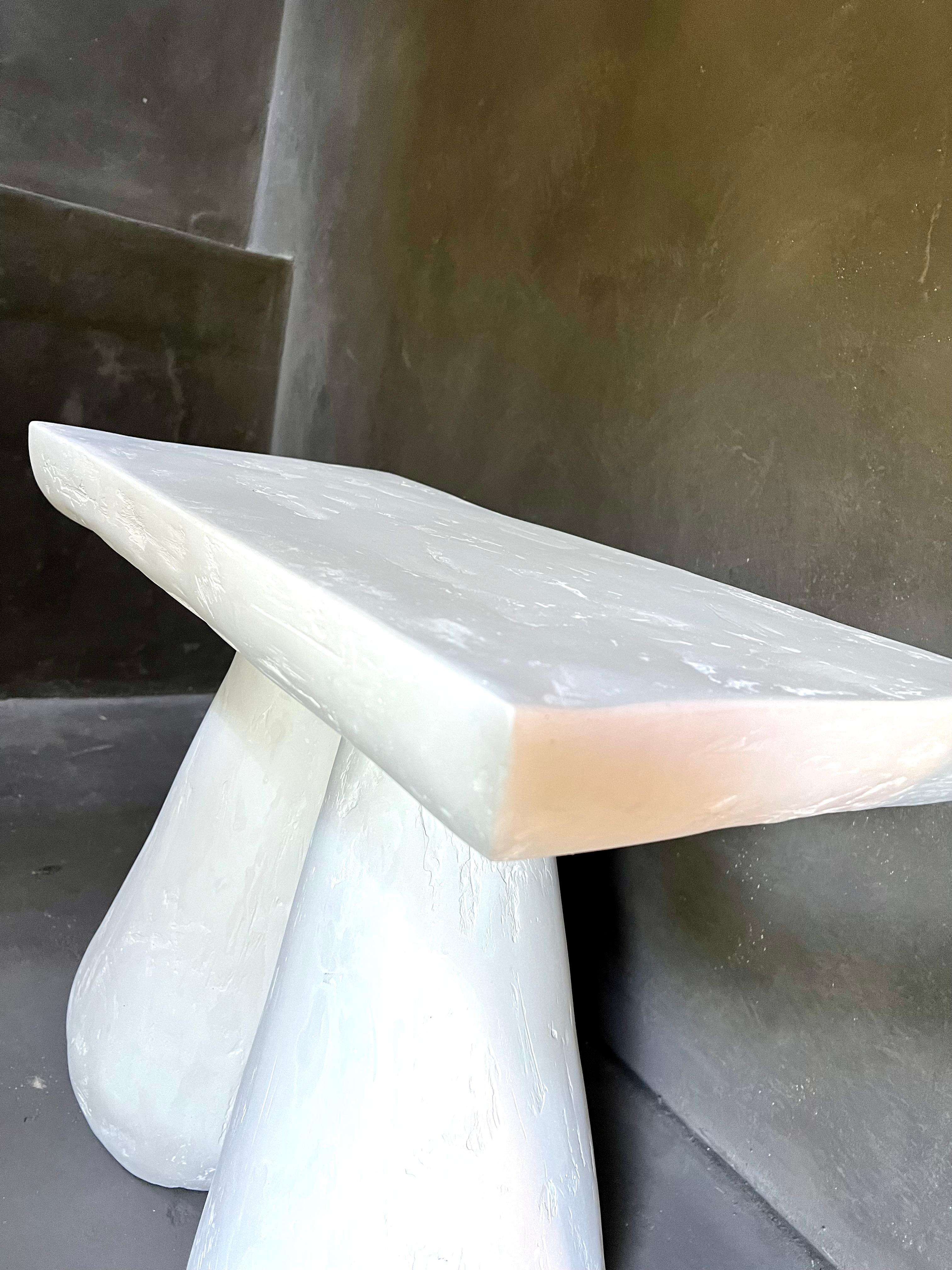 Contemporary Erika Mini Table - Modern Hand Crafted Plaster Table by Artist Gabriel Anderson For Sale