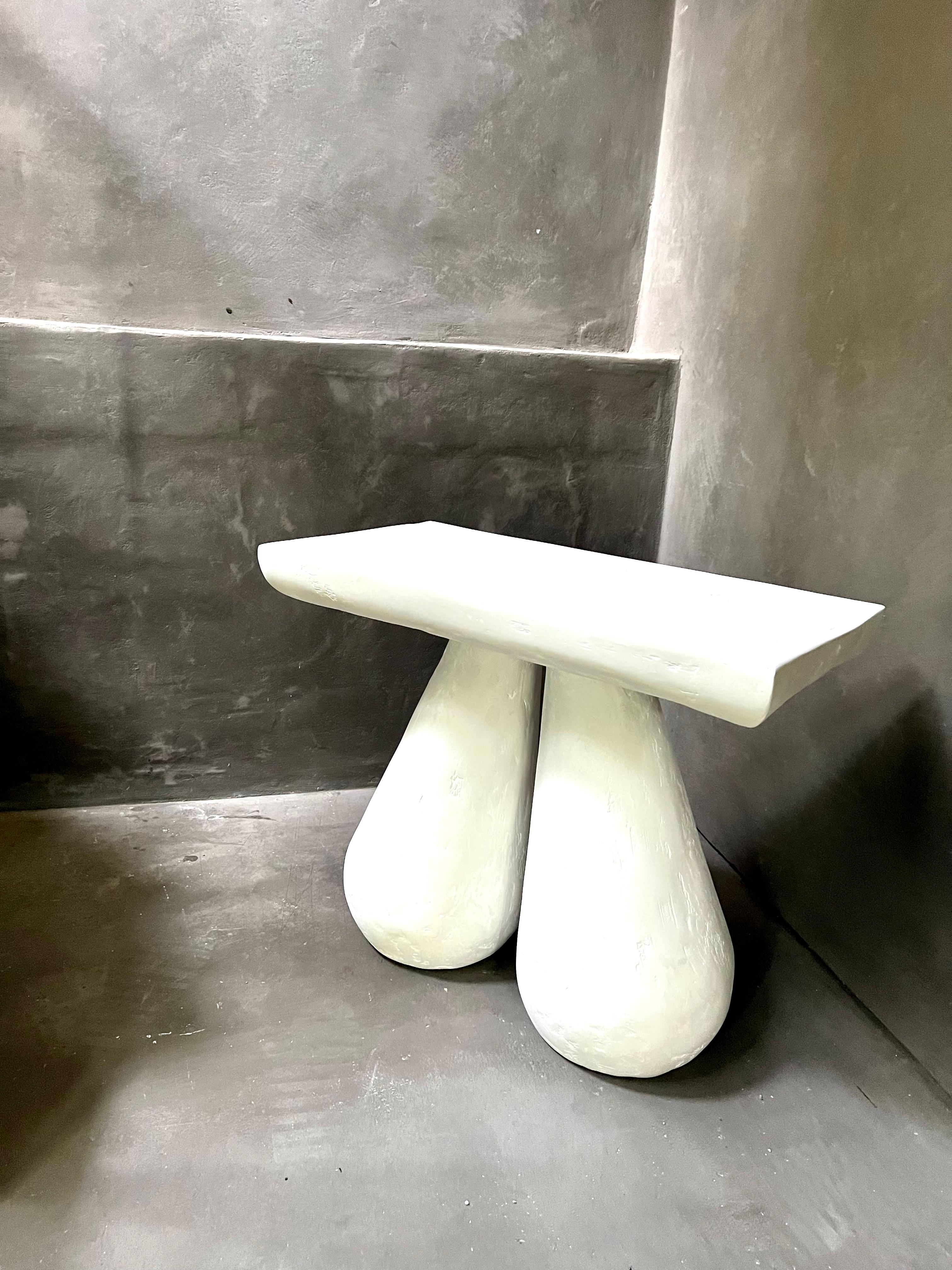 Erika Mini Table - Modern Hand Crafted Plaster Table by Artist Gabriel Anderson For Sale 2