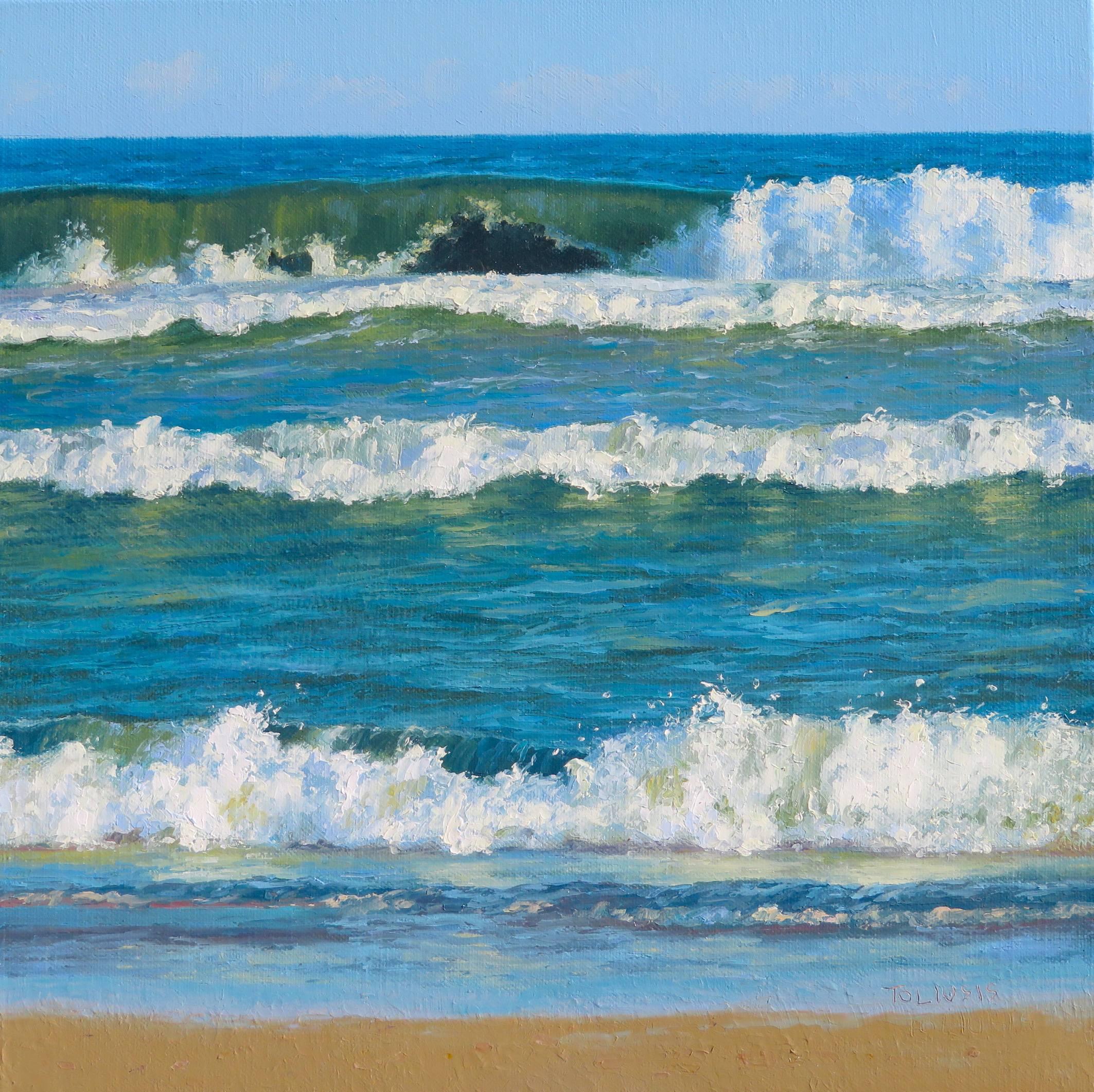 Erika Toliusis Landscape Painting - Atlantic I original sea lanscape painting