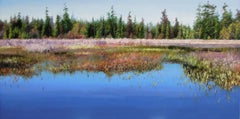 Beaver Lake - Canada landscape lake floral seascape oil painting modern artwork