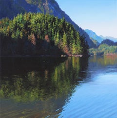 Morning Visit Original mountain Lake landscape painting 