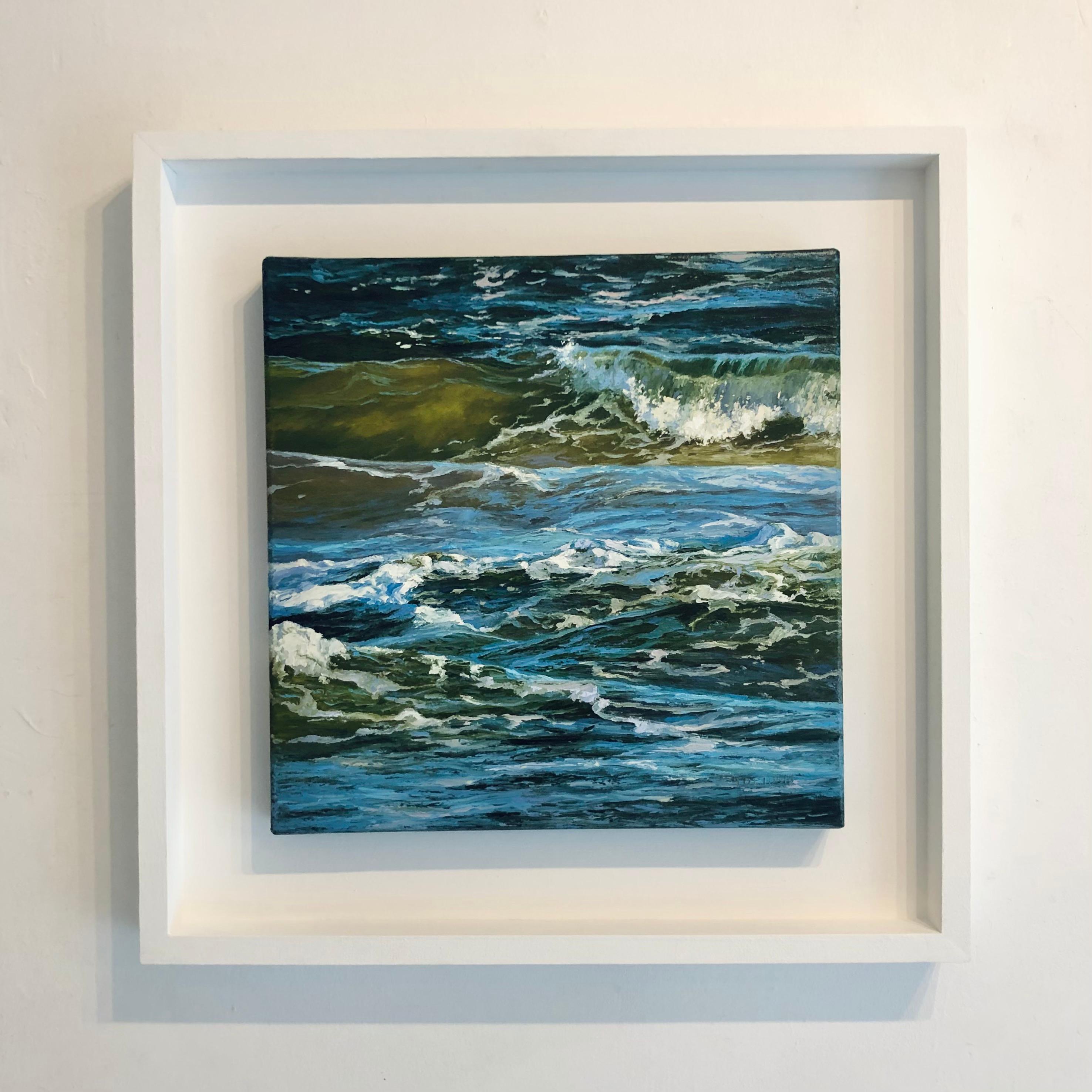 Sea Bird - Seascape coastal ocean landscape oil painting modern realism artwork - Painting by Erika Toliusis