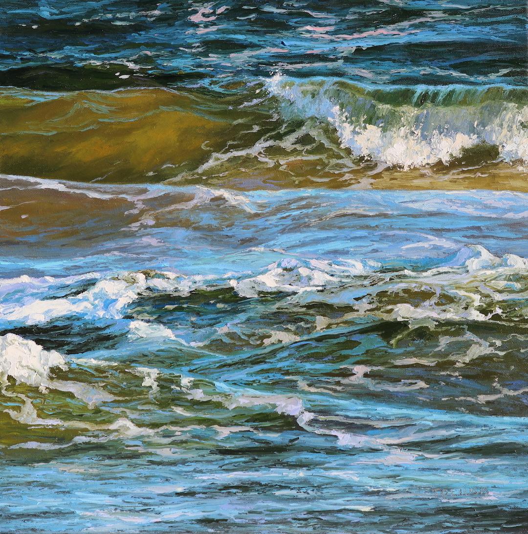 Erika Toliusis Abstract Painting - Sea Bird - Seascape coastal ocean landscape oil painting modern realism artwork