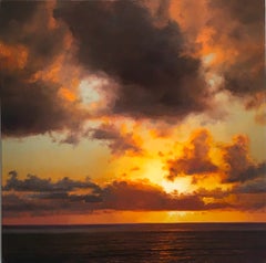 Through It - Seascape sky sunset oil painting coastal Contemporary Impressionist