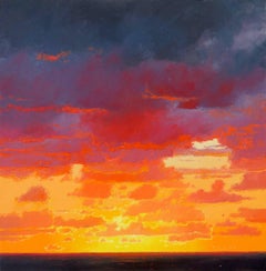 Vientos original Seascape Sunset painting