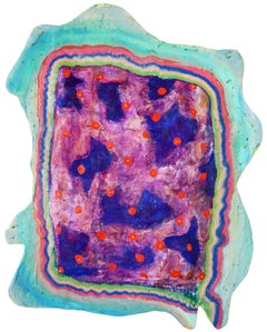 "A Landscape in Your Dream" Contemporary Colorful Painted Plaster Wall Sculpture