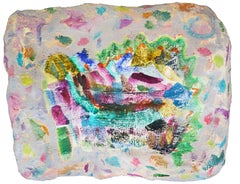 Zeitgenössische farbenfrohe Gips-Skulptur „Seashell Imprints and You Never Know“