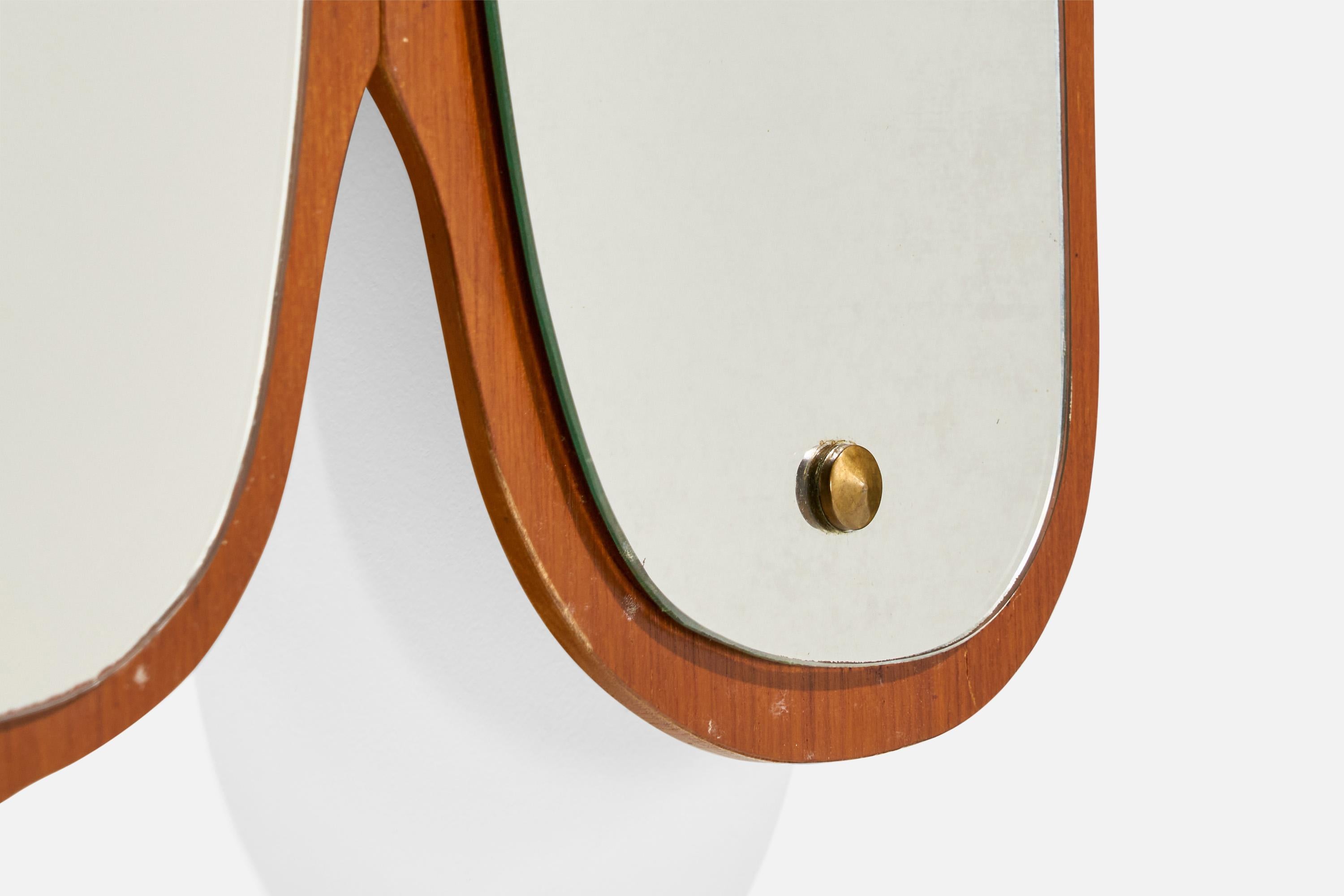 Eriksmålaglas, Wandspiegel, Teakholz, Schweden, 1950er Jahre 5