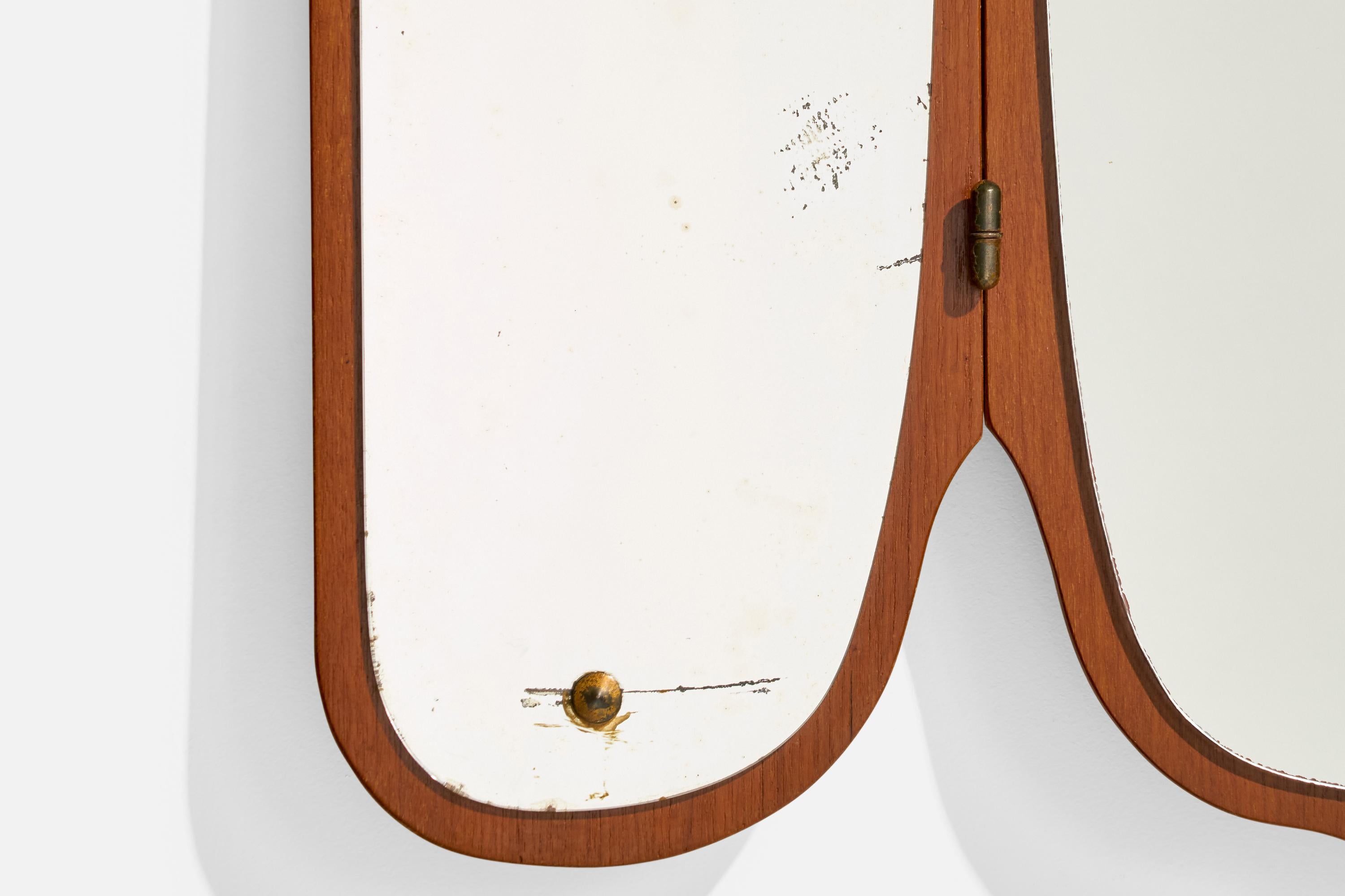 Eriksmålaglas, Wandspiegel, Teakholz, Schweden, 1950er Jahre 8