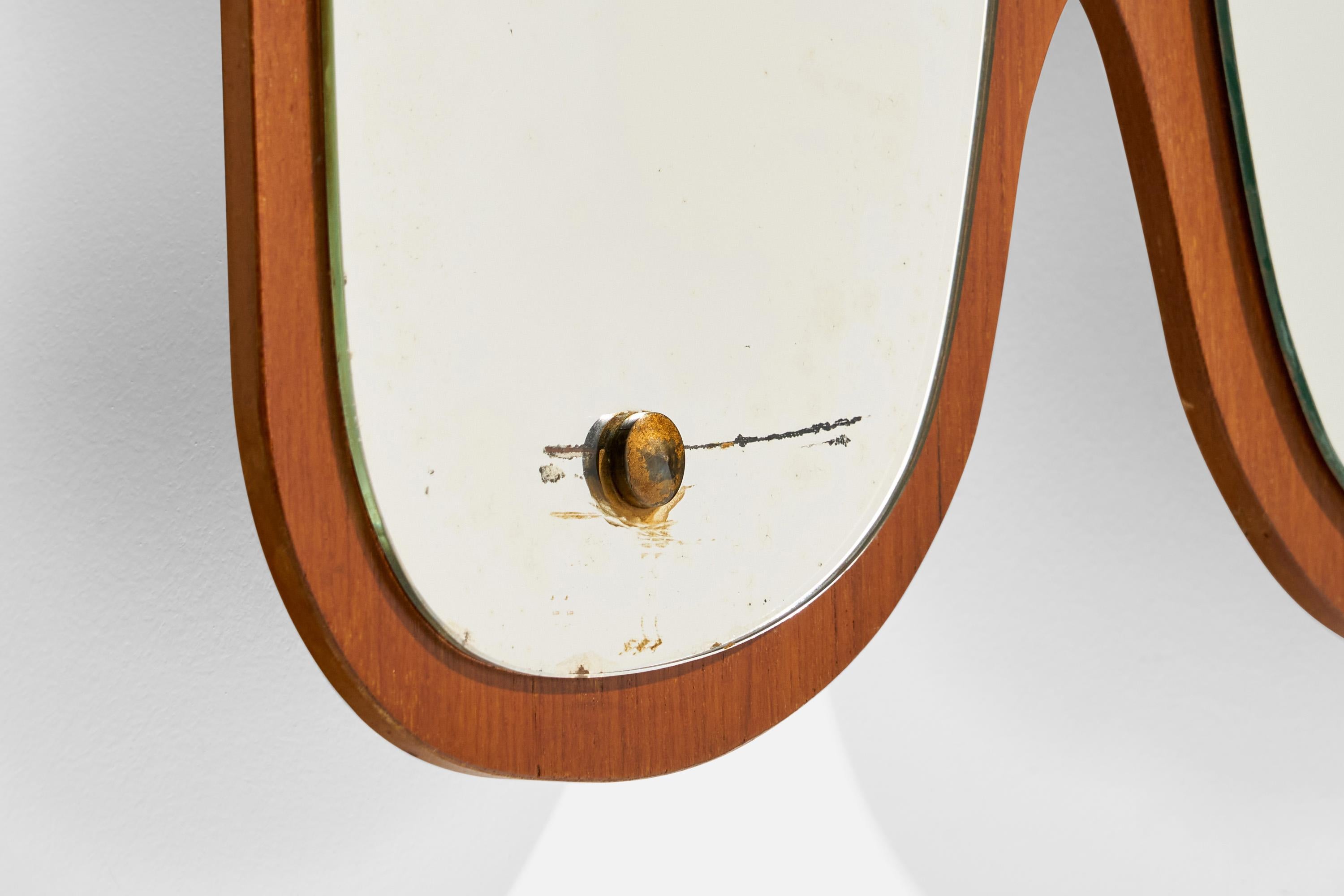 Eriksmålaglas, Wandspiegel, Teakholz, Schweden, 1950er Jahre 9