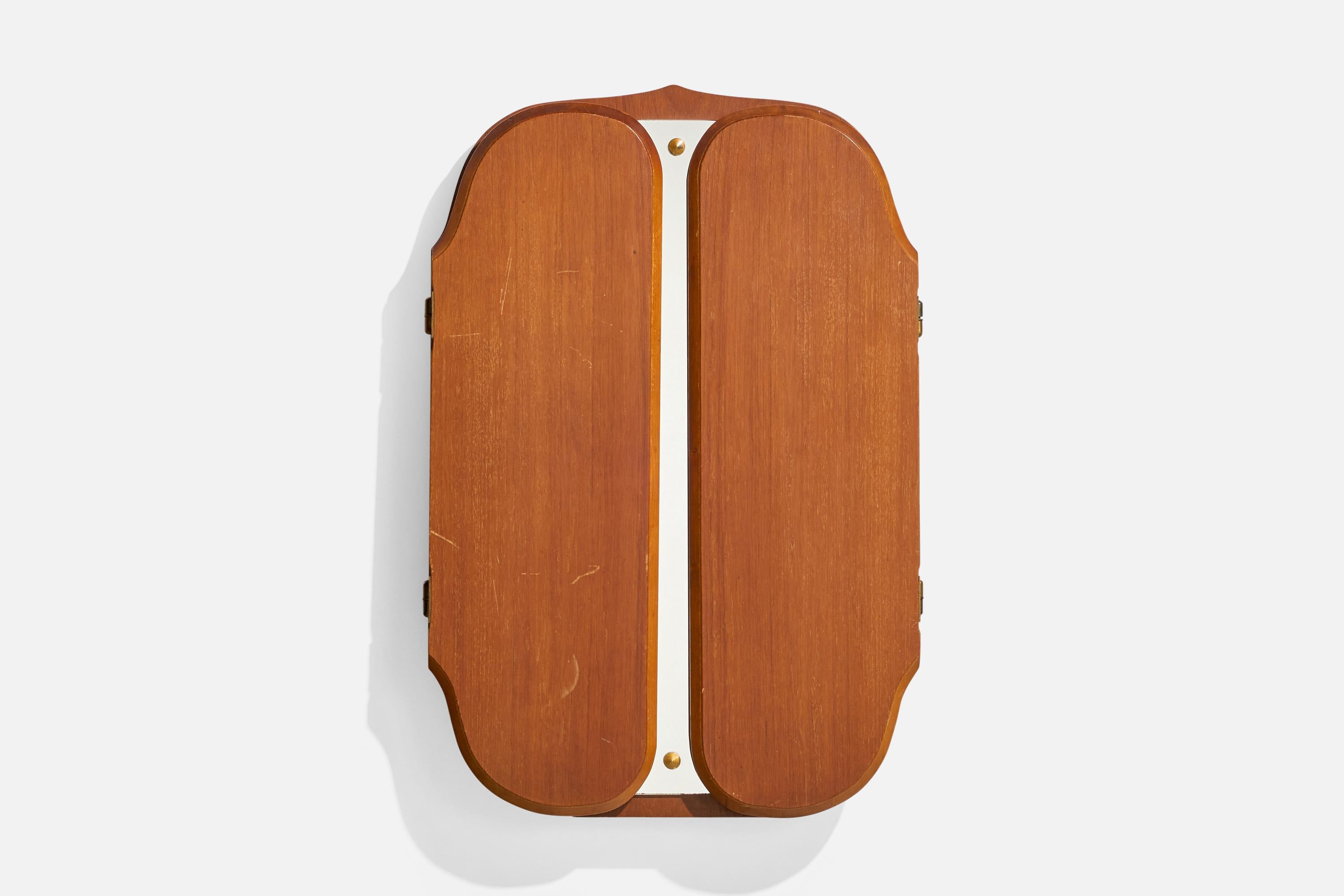 Eriksmålaglas, Wandspiegel, Teakholz, Schweden, 1950er Jahre (Schwedisch)