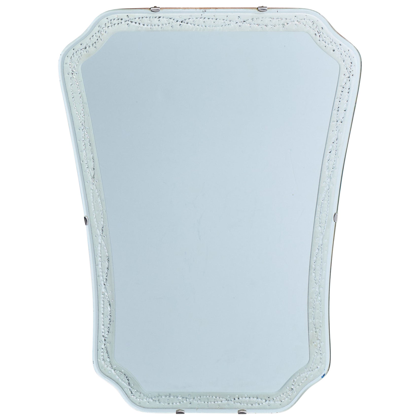 Eriksmålaglas, specchio da parete, Wood, metallo, Svezia, anni 
50