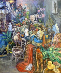 "My Favorite Things" - still life, rooster, surreal, duck