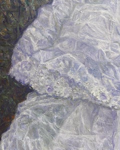 "Wedding Dress" - still life, fabric, folds, field, grass