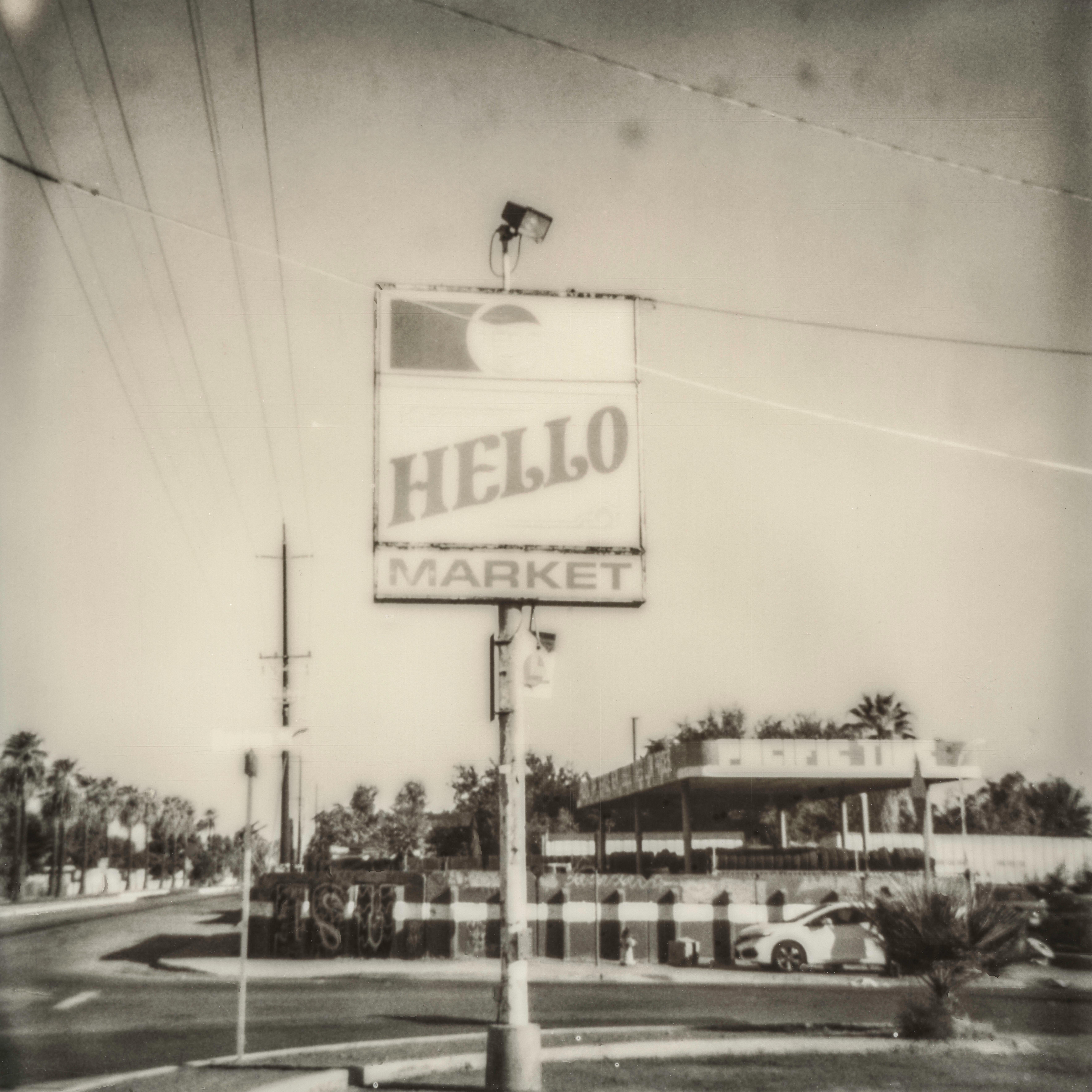 Erin Dougherty Black and White Photograph - Hello (Ghosts of Route 99) - 21st Century, Polaroid, Landscape