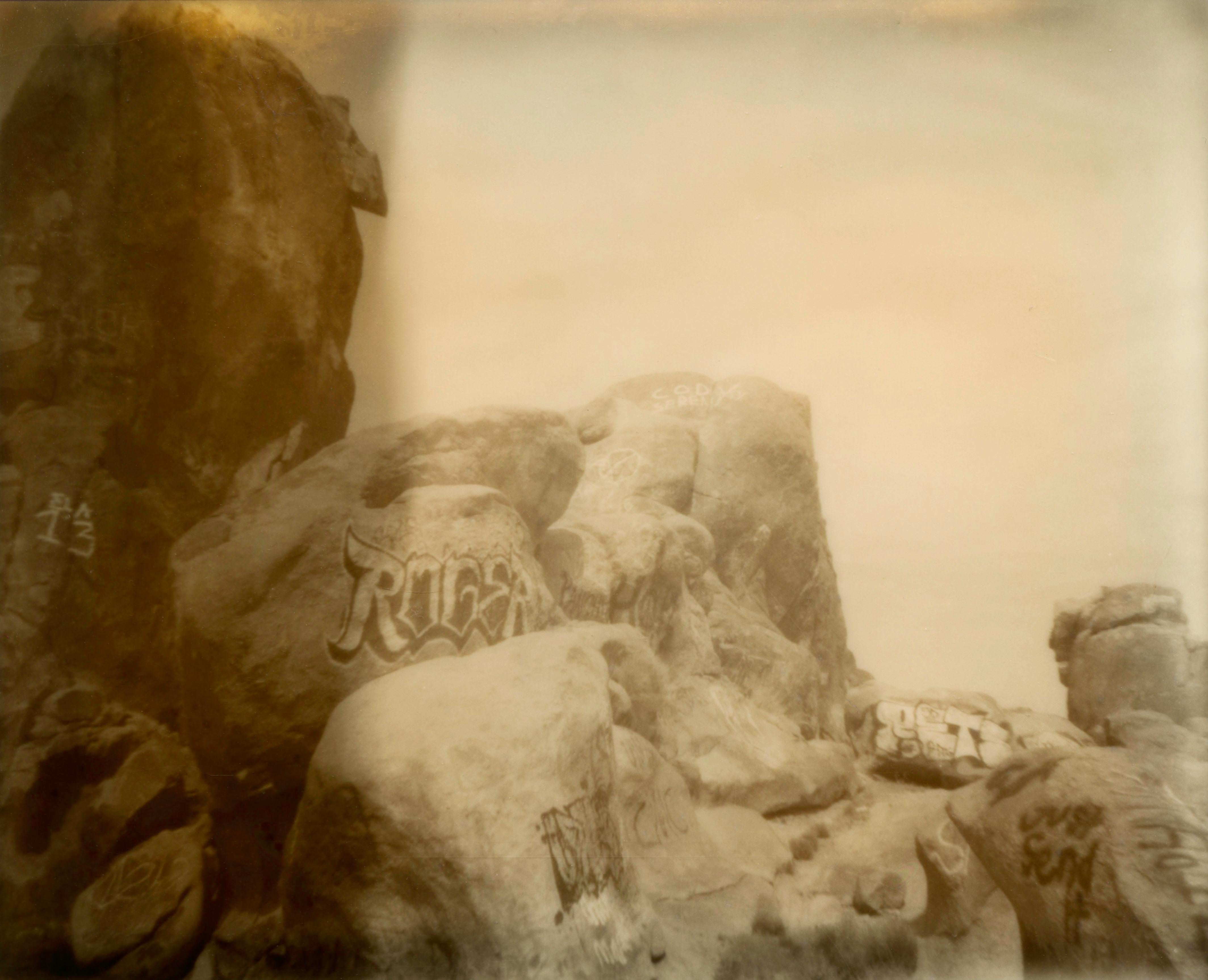 Erin Dougherty Color Photograph - Names (The Desert in Sepia) - 21st Century, Polaroid, Landscape