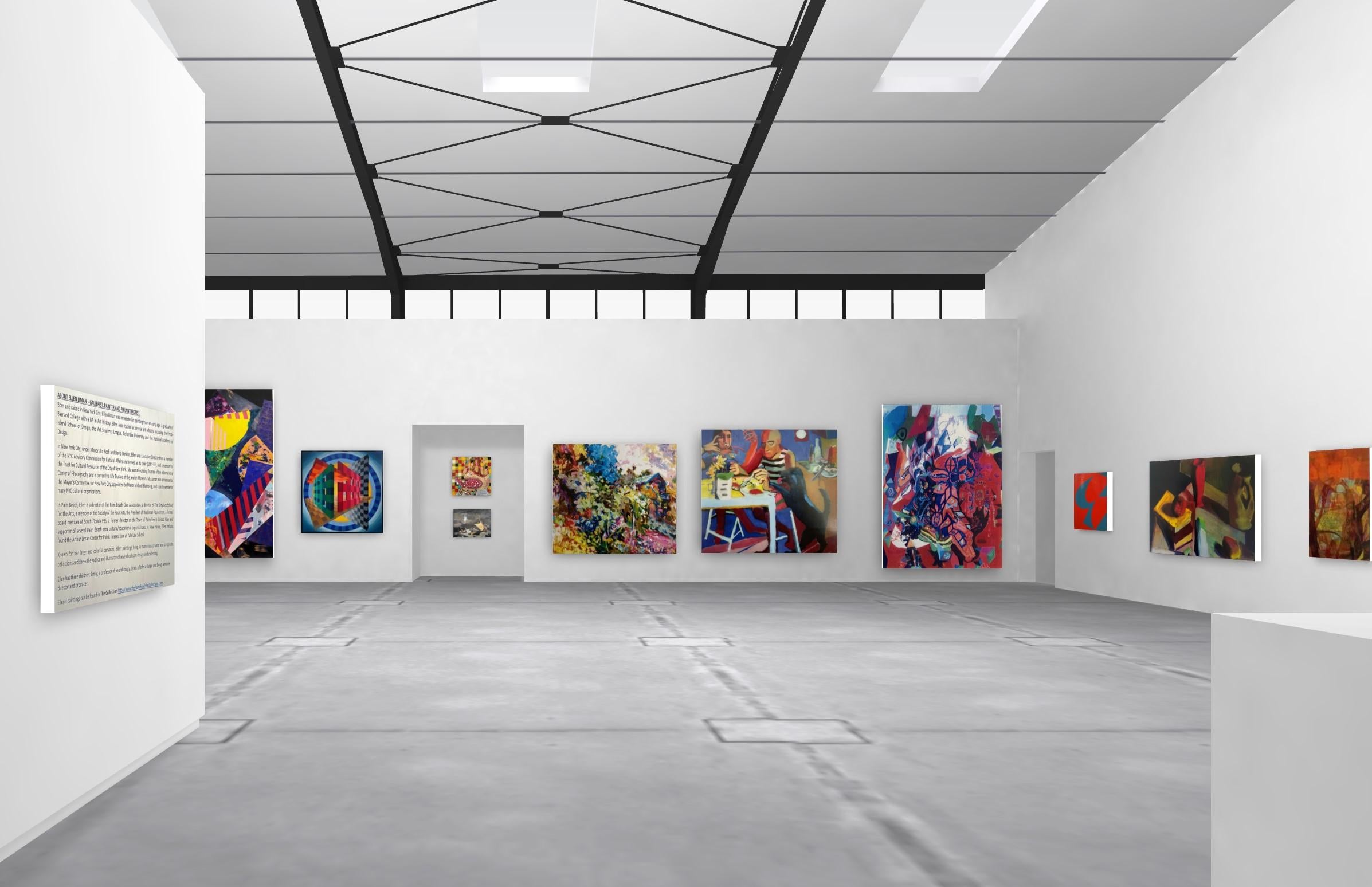 Magaiver, 60 x 66, œuvre figurative surréaliste excentrique rendant hommage à Picasso  - Noir Abstract Painting par Erin Haldrup