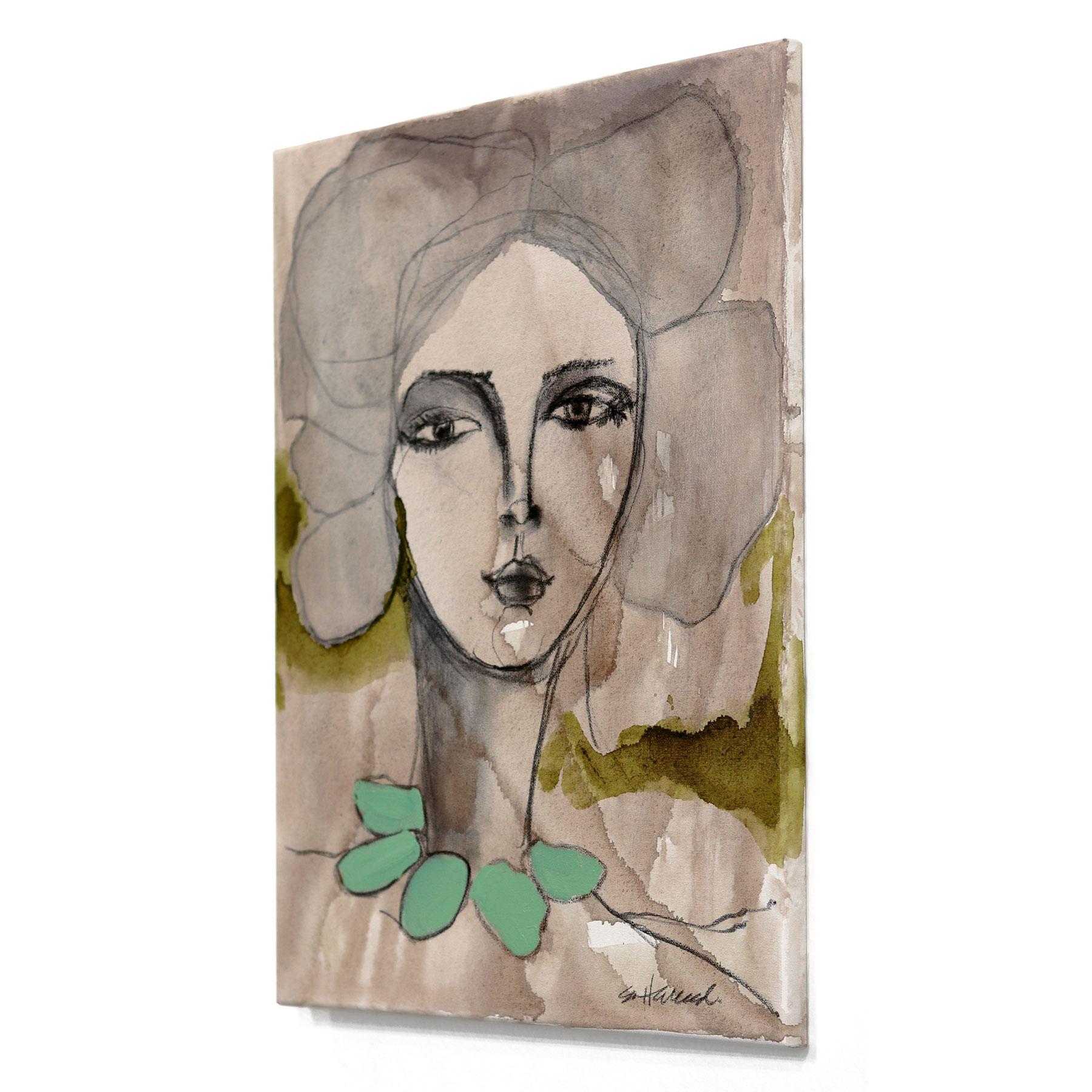 Adele - Original Abstract Expressionist Figurative Portrait Painting For Sale 2