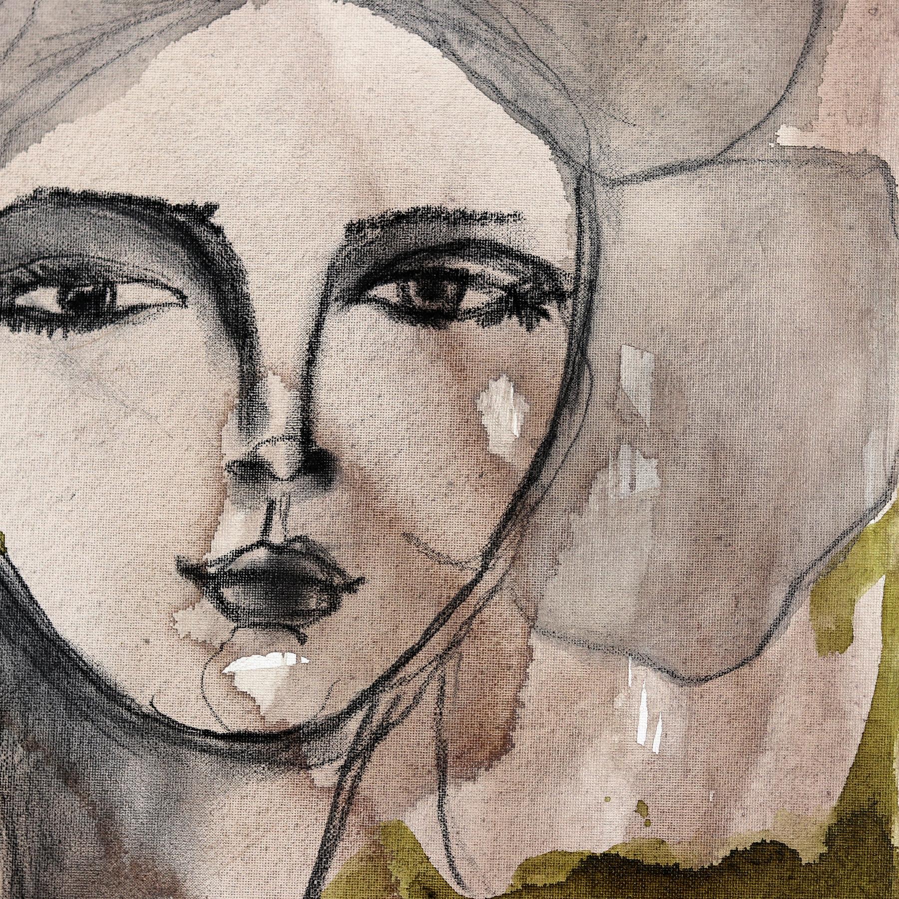 Original Abstrakt-expressionistisches figuratives Porträtgemälde von Adele im Angebot 4
