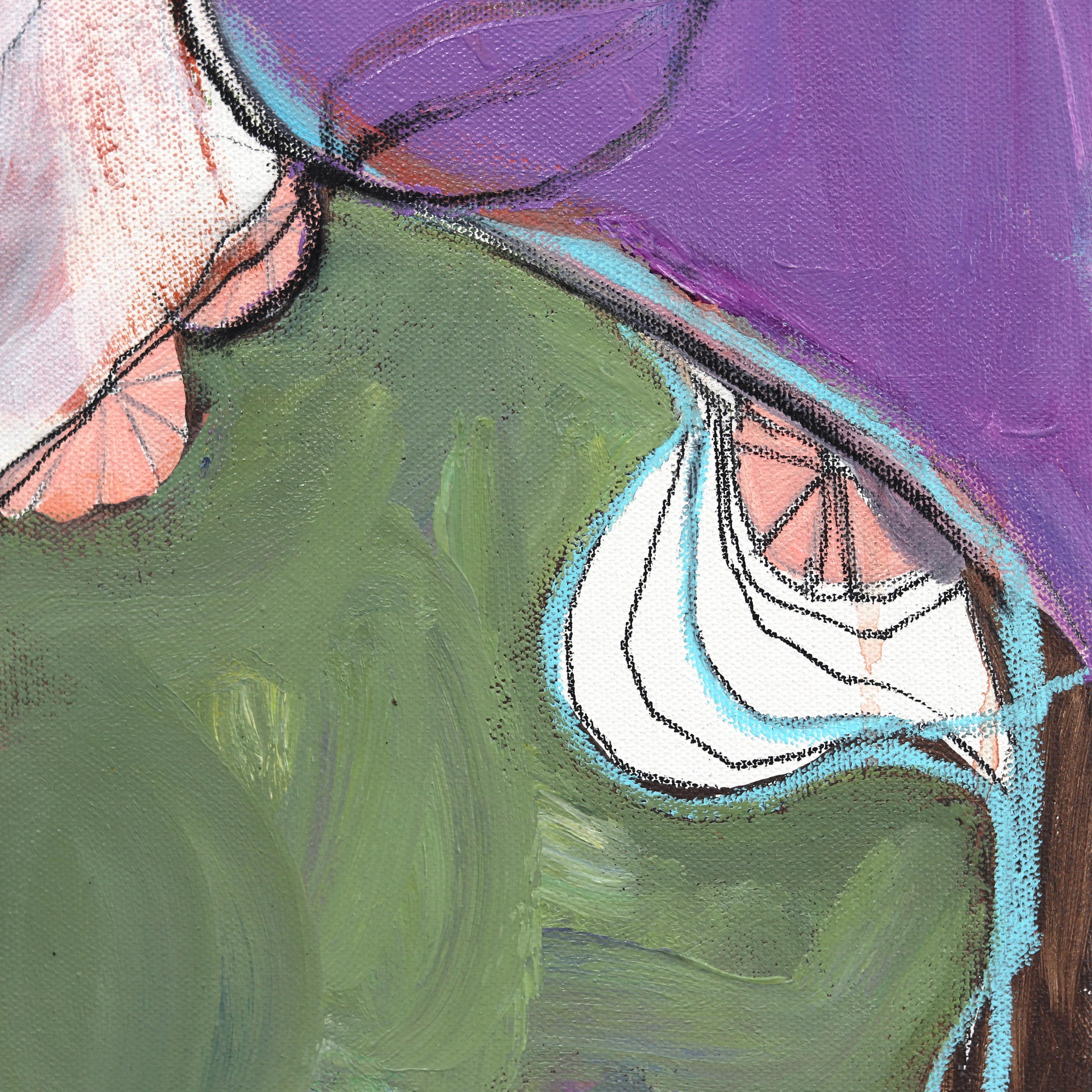 Corazón - Pintura Retrato Figurativo Abstracto - Painting Contemporáneo de Erin Hammond Caswell