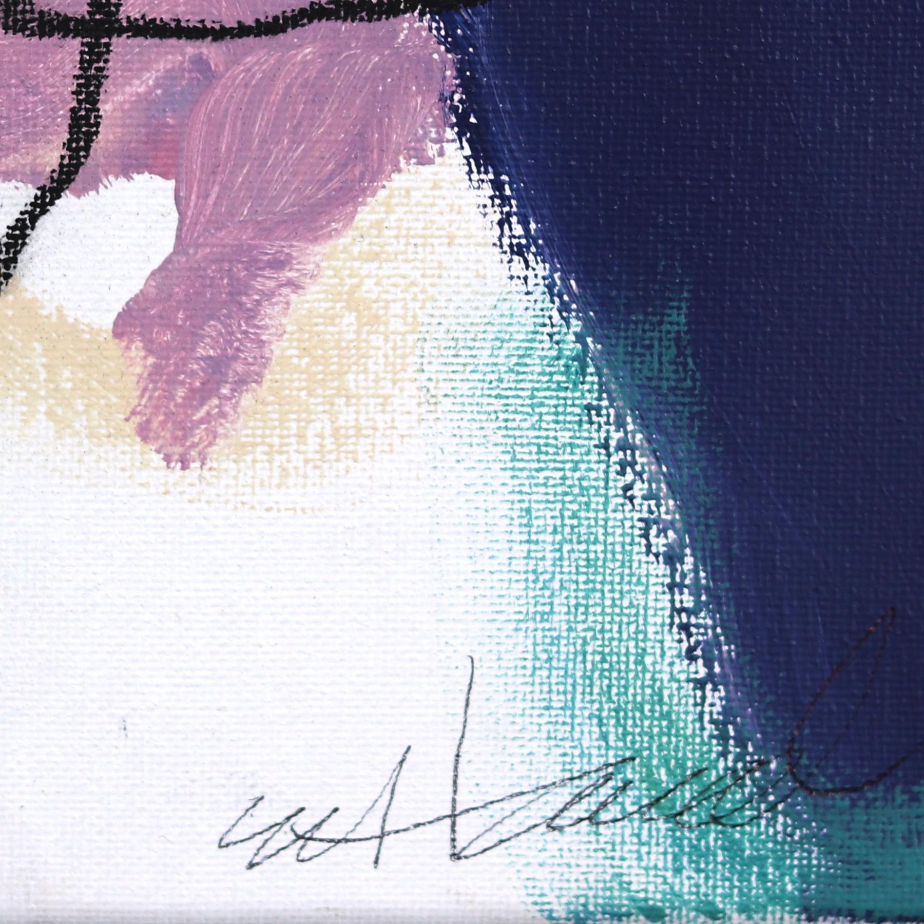 Elise - Colorful Pastel Figurative Abstract Feminine Portrait Painting on Canvas For Sale 6