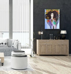 Exploration - Original Figuratives Abstraktes Weibliches Portrait Gemälde auf Leinwand