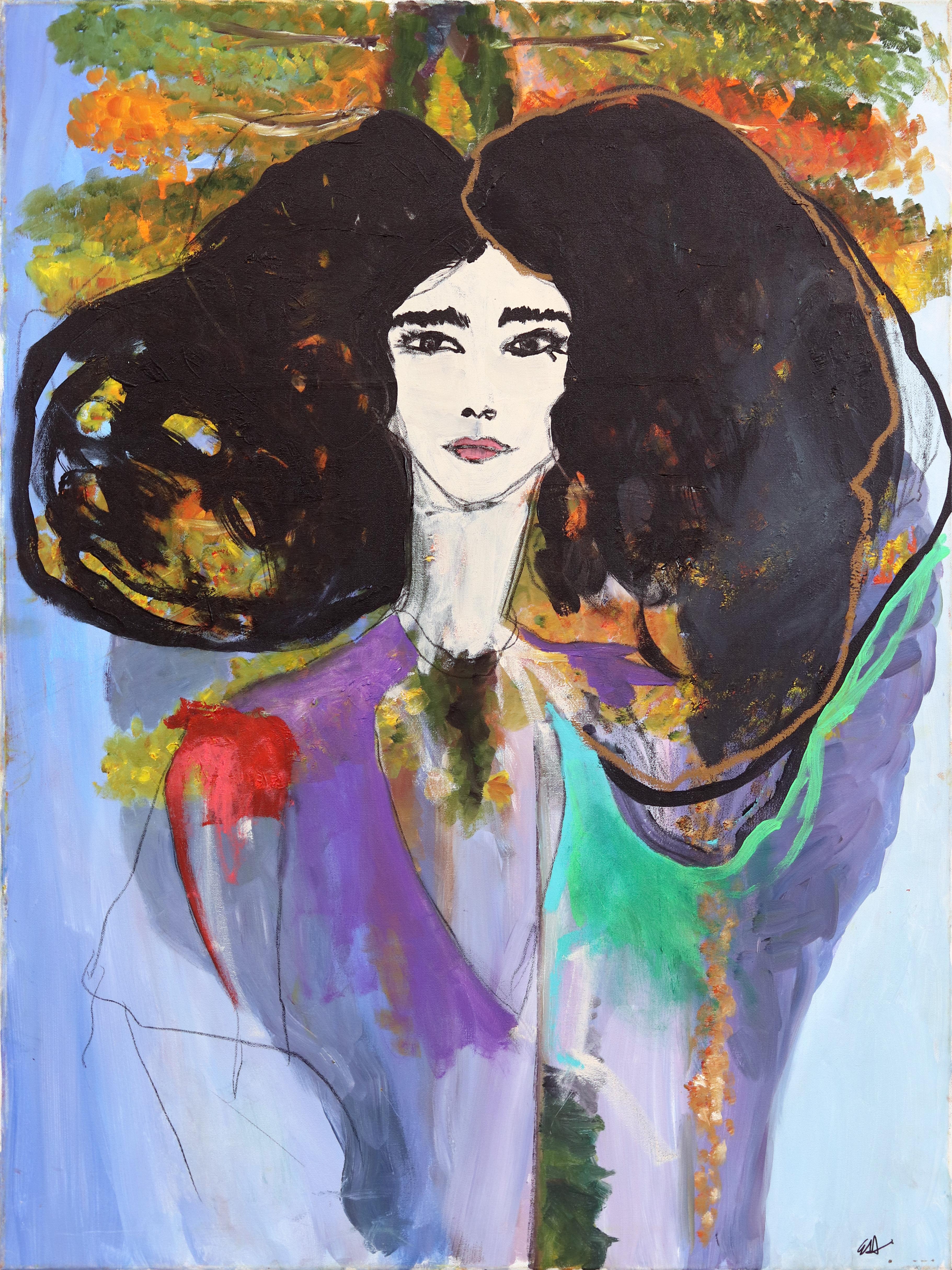 Erin Hammond Portrait Painting – Exploration - Original Figuratives Abstraktes Weibliches Portrait Gemälde auf Leinwand