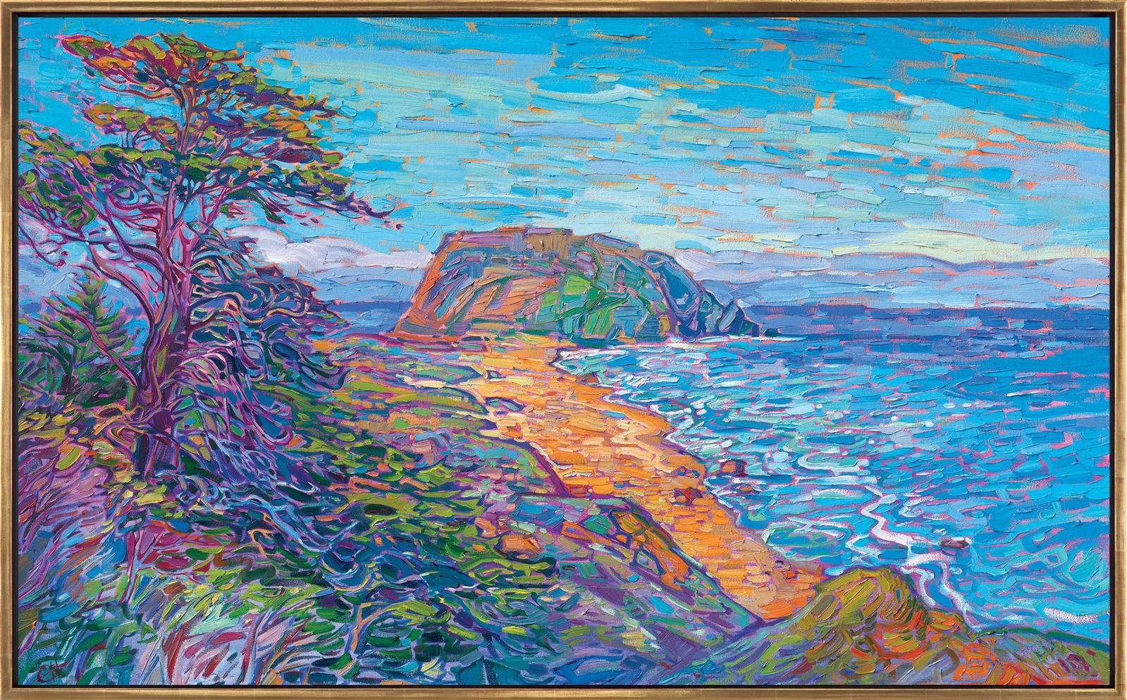 Point Sur Vista -- Make an Offer! - Beige Abstract Painting by Erin Hanson