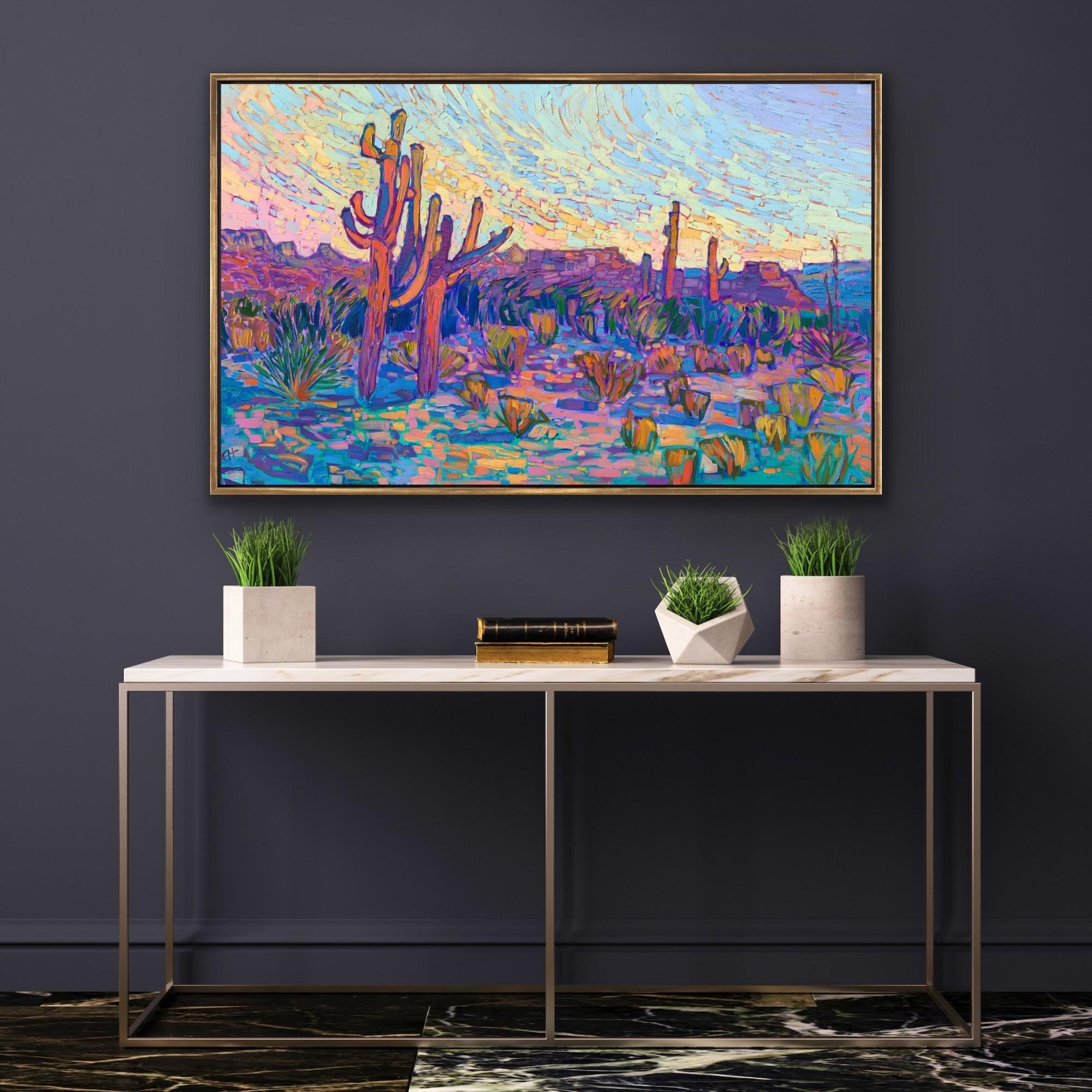 Erin Hanson Landscape Painting - Saguaro Hues -- Make an Offer!