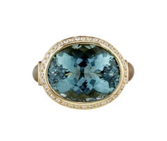 Bold Unapologetic Teal Quartz Diamond Ring