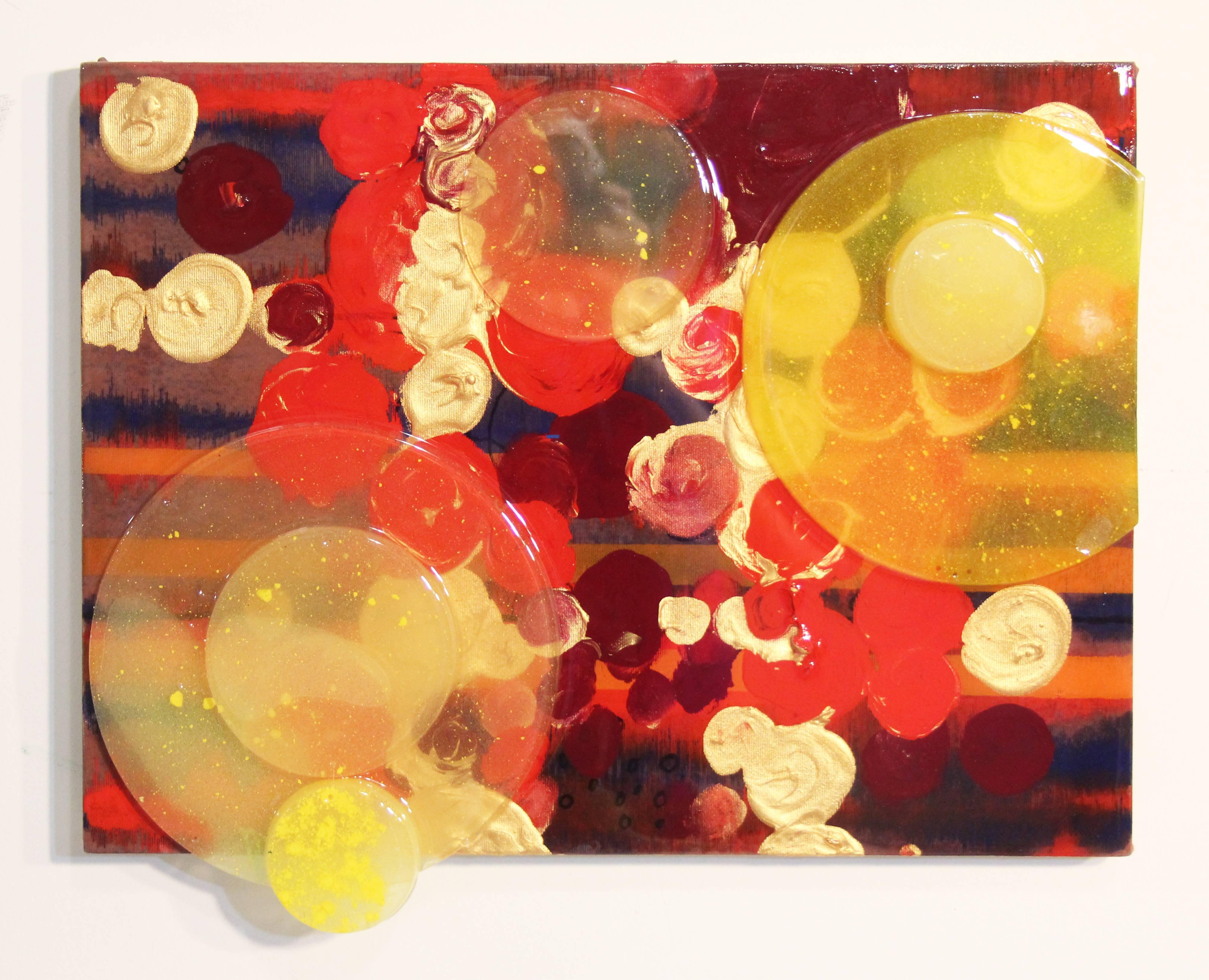 Erin Parish Memory's Tricks / mixed media oil and resin painting For