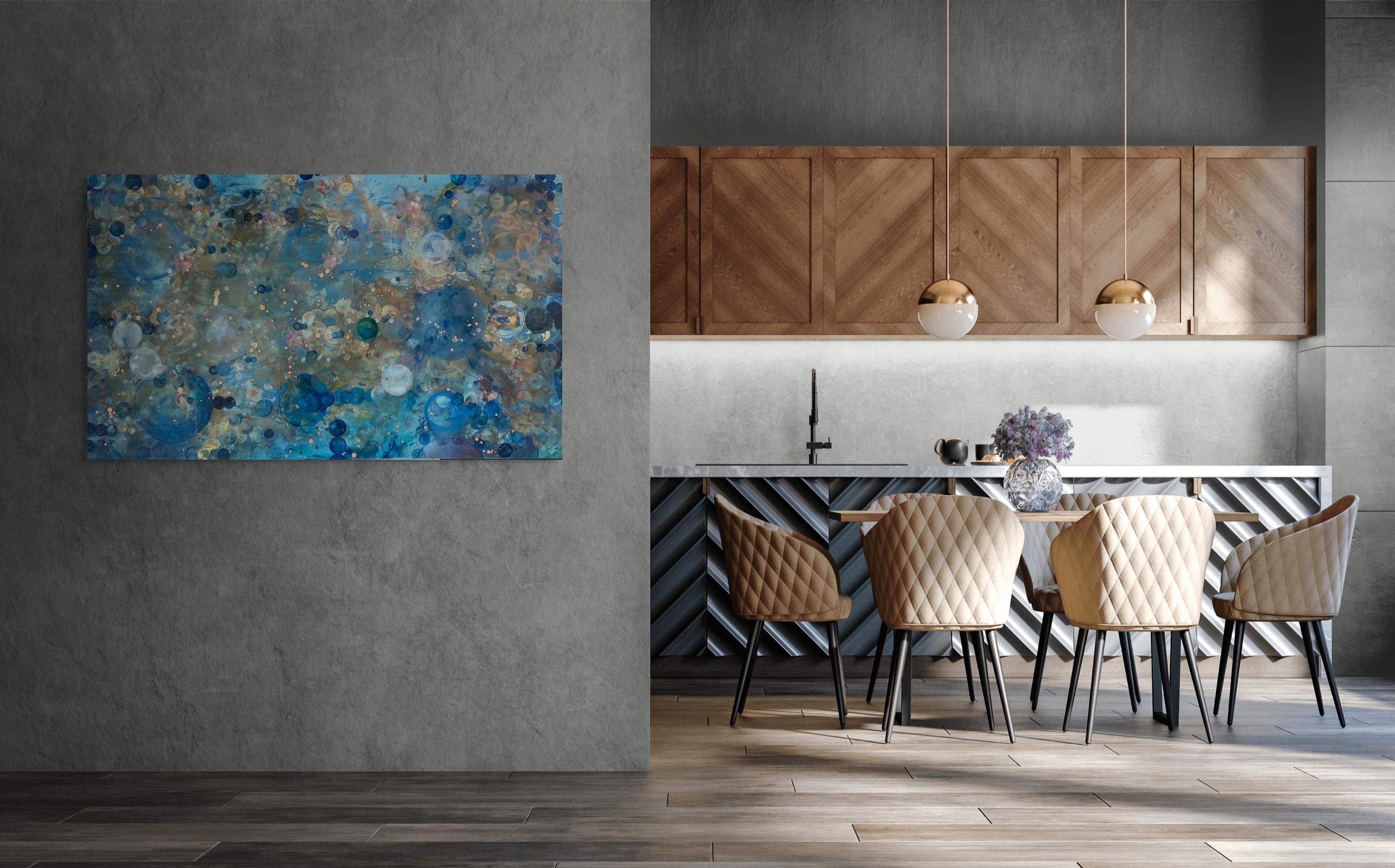 Nello scintillio dell'oceano - Painting Astratto di Erin Parish