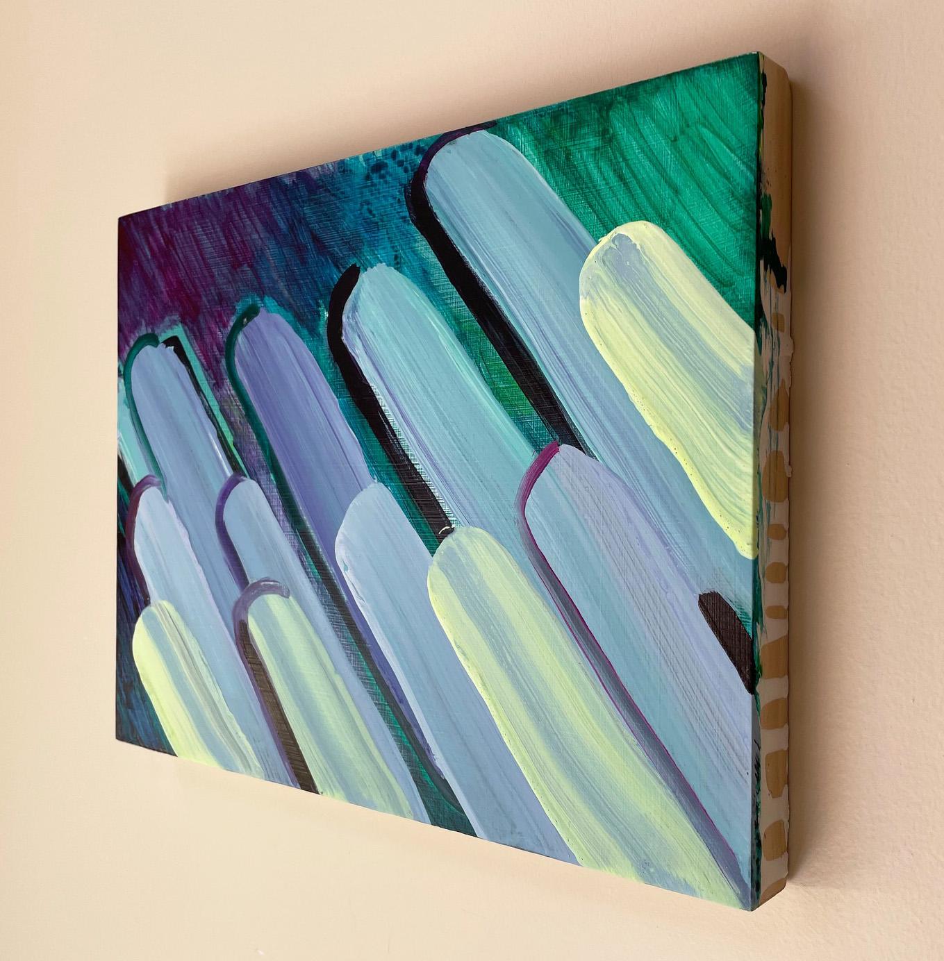 Le Nouveau Monde sauvage - Gris Abstract Painting par Erin Rachel Hudak