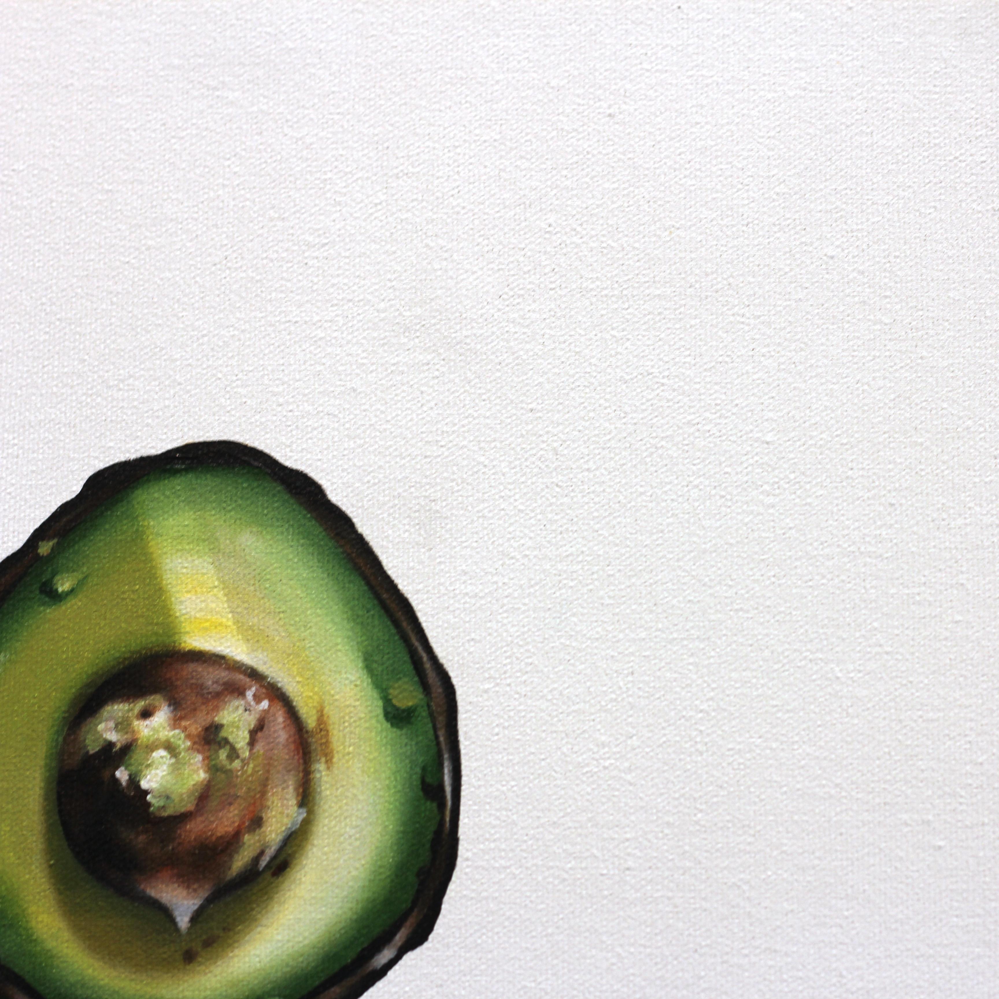 Avocado Half (seed) - Photorealist Painting by Erin Rothstein