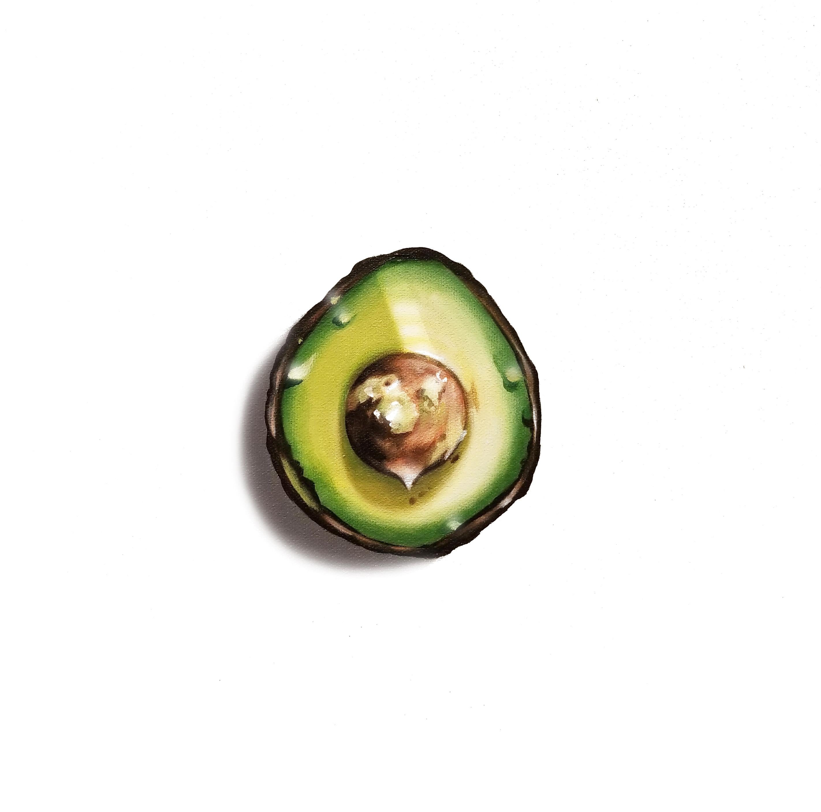 Erin Rothstein Still-Life Painting - Avocado Half (seed)