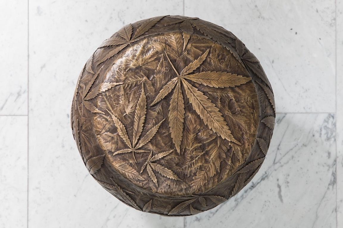 New York based contemporary sculptor Erin Sullivan employs the labor-intensive lost-wax process to create exquisite, realistic bronze interpretations of her organic subject matter. The Cannabis Stool is at once a functional object and a
