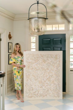Sands of Time by Erin Tice, Large Vertical Nude Collage Painting on Canvas