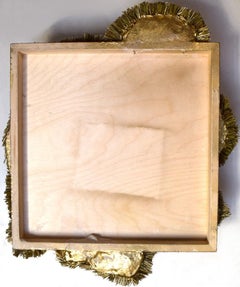 28K Gold Organic - 3D gold color contemporary abstract mural sculpture