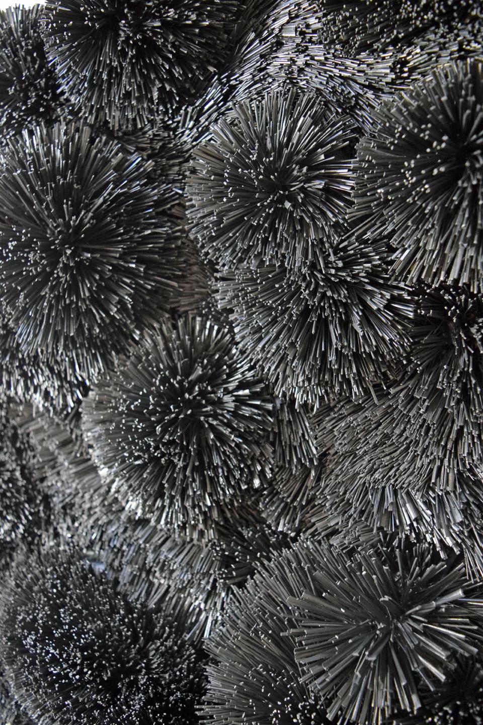 Black Organic - 3D black color contemporary abstract mural sculpture  - Sculpture by Erin Vincent